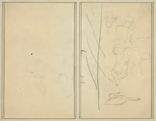 Woman with Cow, and Goose; Counterproof [verso]