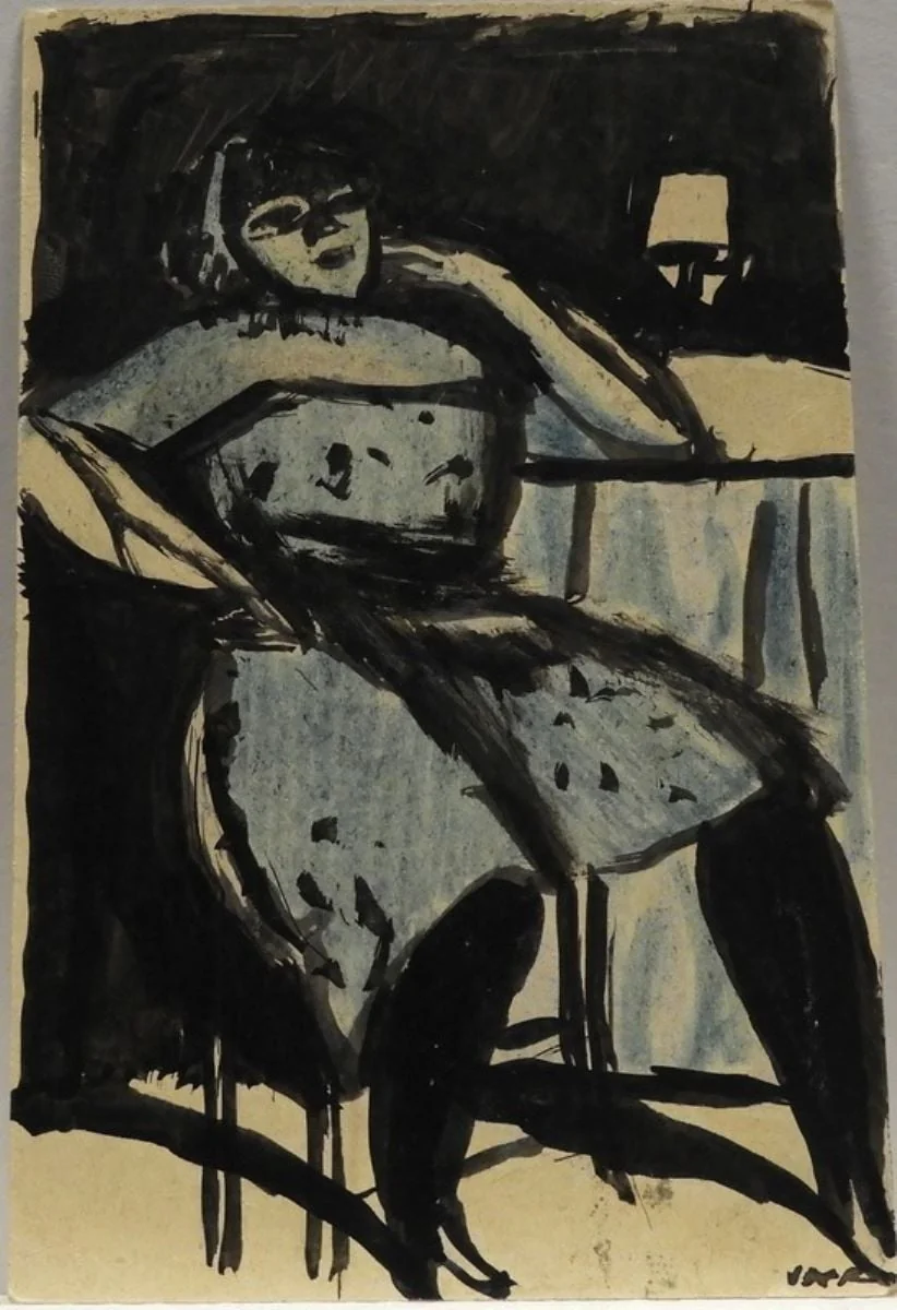 Femeie șezând, by Iosif Iser, 1929