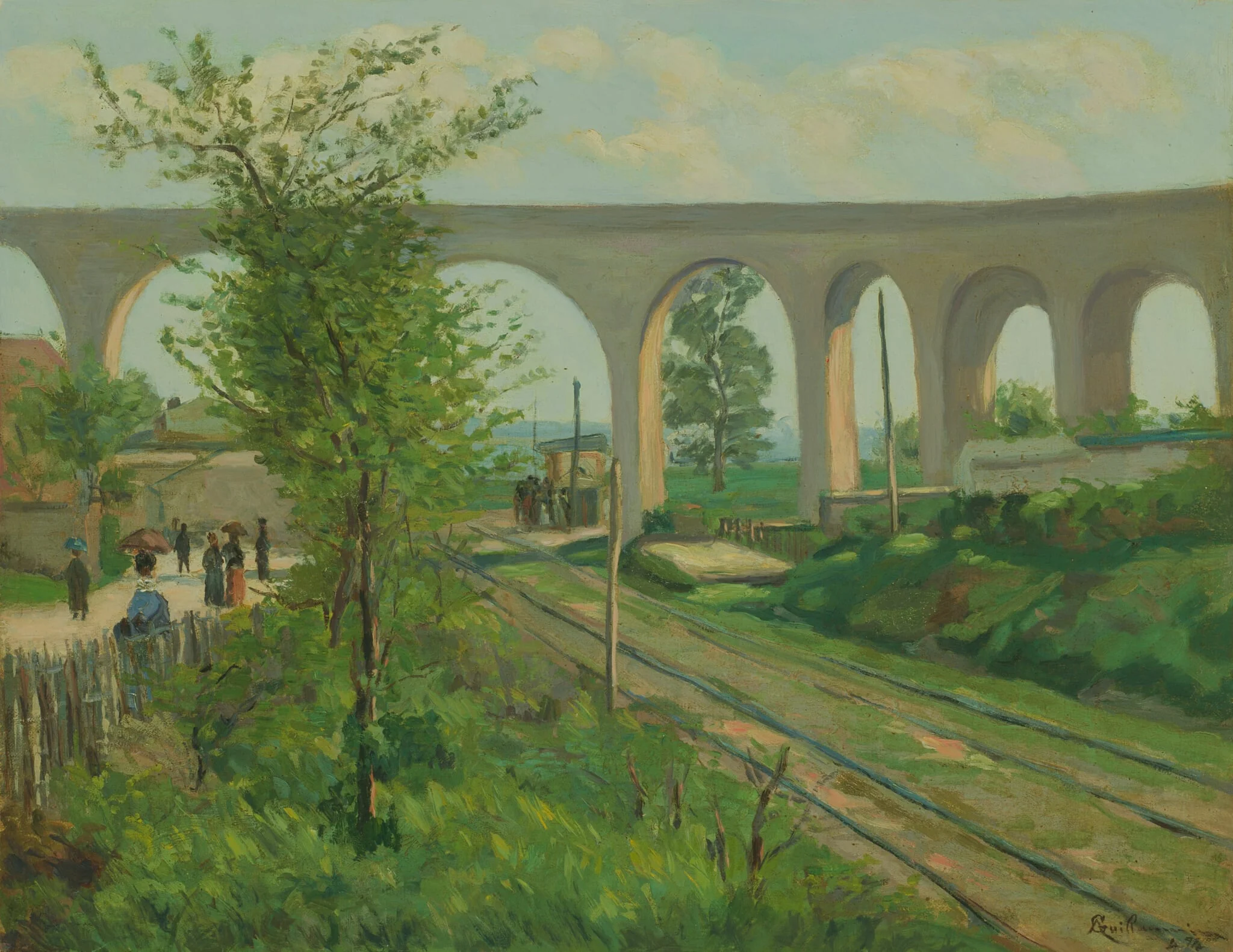 The Arcueil Aqueduct at Sceaux Railroad Crossing, by Armand Guillaumin, oil, 1874