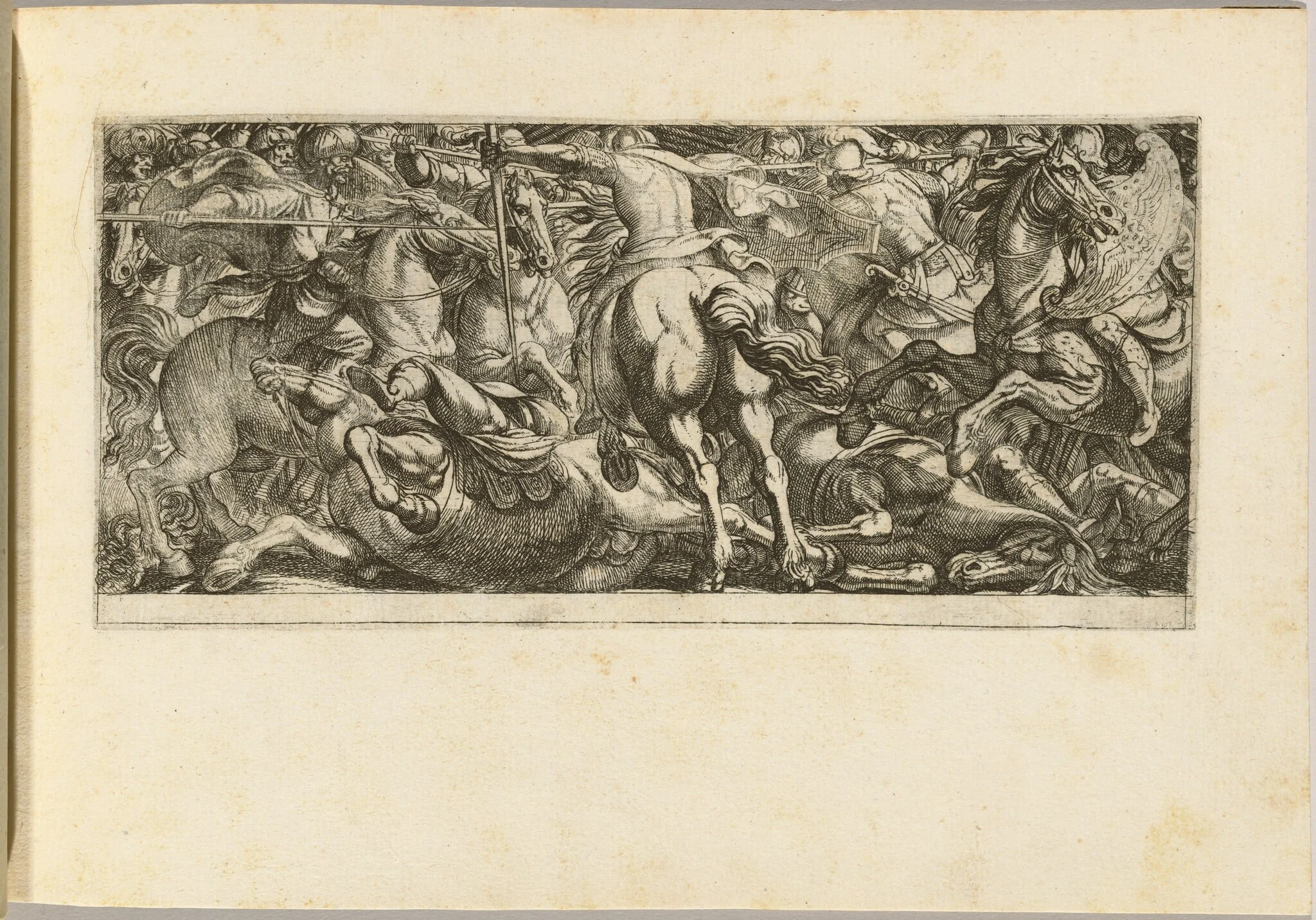 Cavalry Engagement, by Antonio Tempesta, ink, 1592