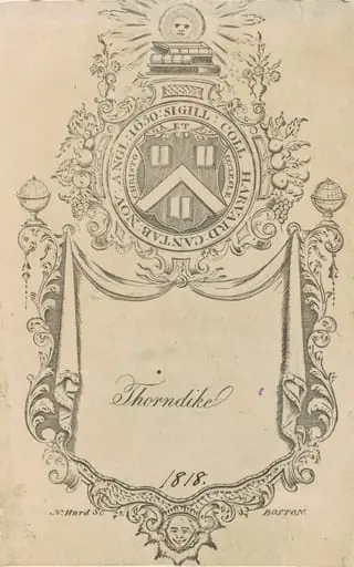 Harvard College Bookplate with the Christo et Ecclesiæ Seal