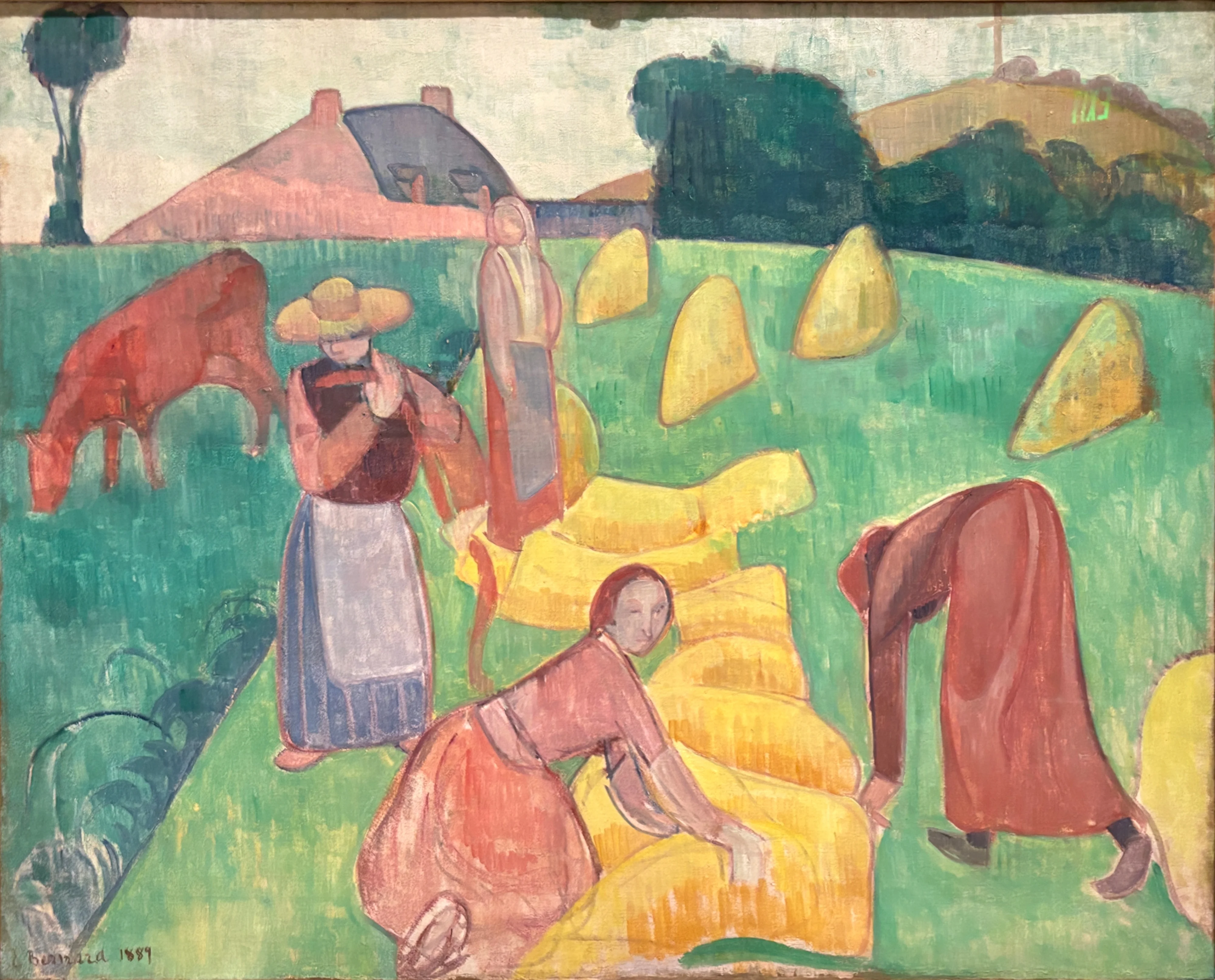 Wheat Harvest, by Émile Bernard, oil, 1895