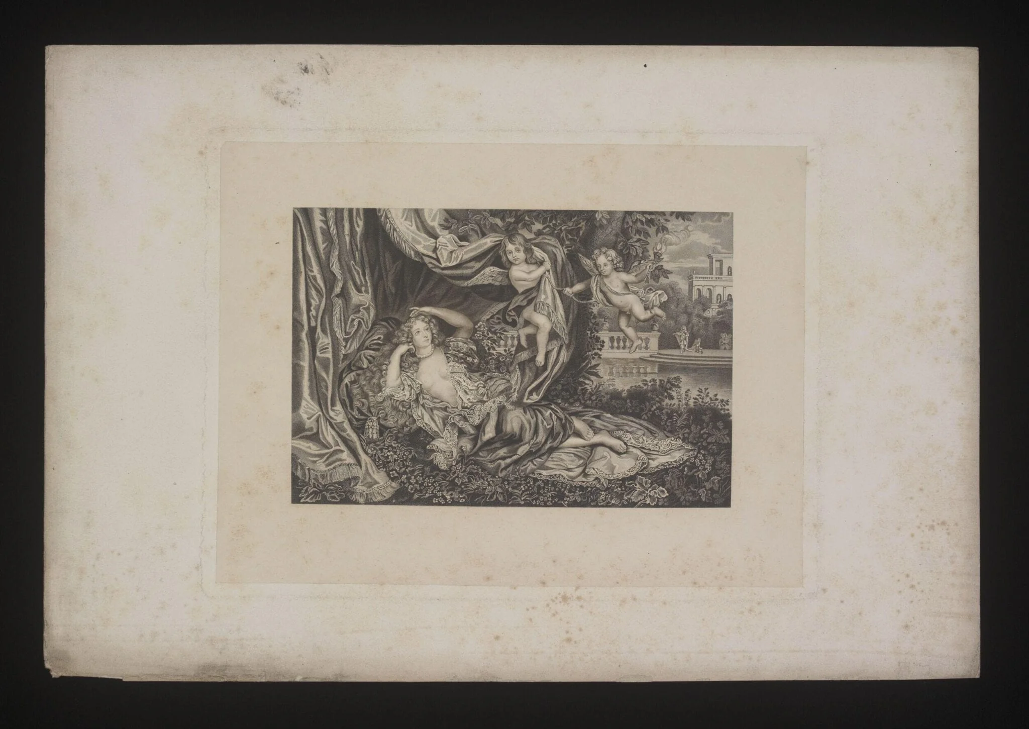 Print showing Nell Gwyn and her sons