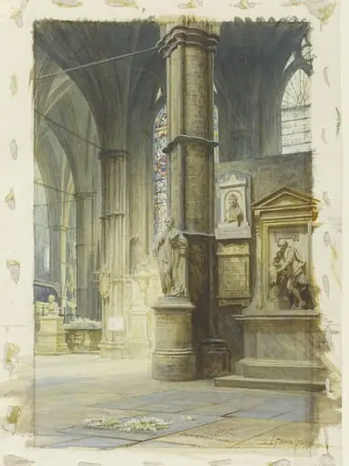 The grave of Charles Dickens, Poets' Corner, Westminster Abbey