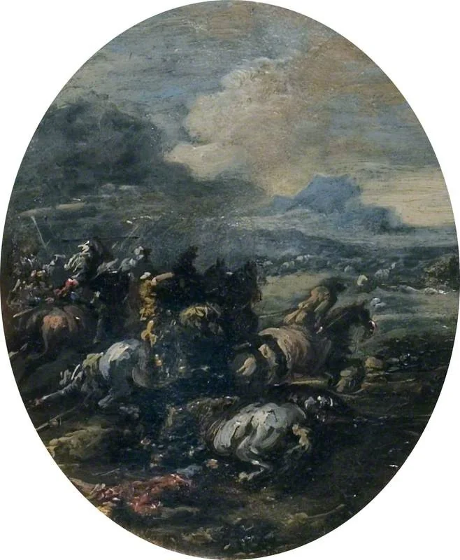 Cavalry Engagements, by Jacques Courtois, oil, 1658