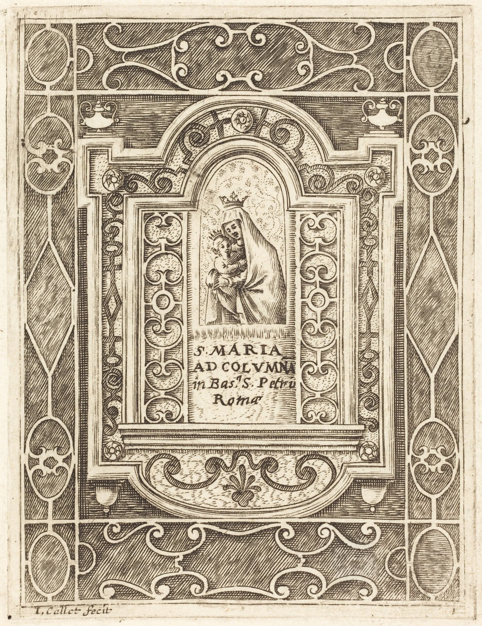 The Virgin at the Column (La Vierge à la colonne), by Jacques Callot, ink, 1610