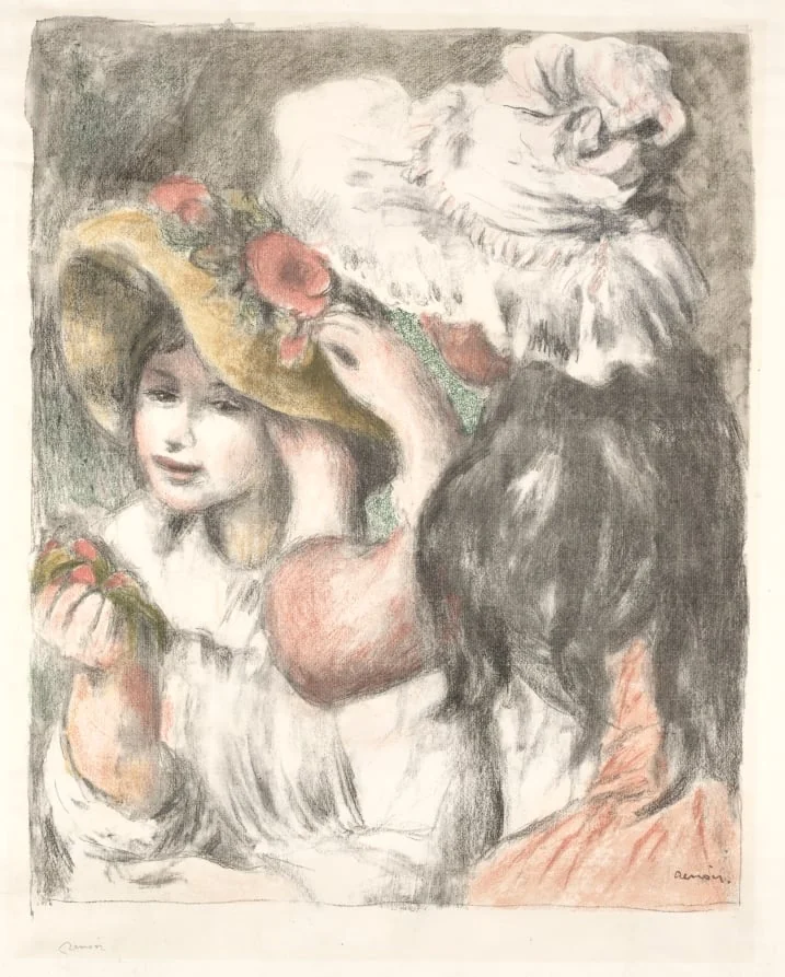 Pinning the Hat, by Auguste Renoir, 1898