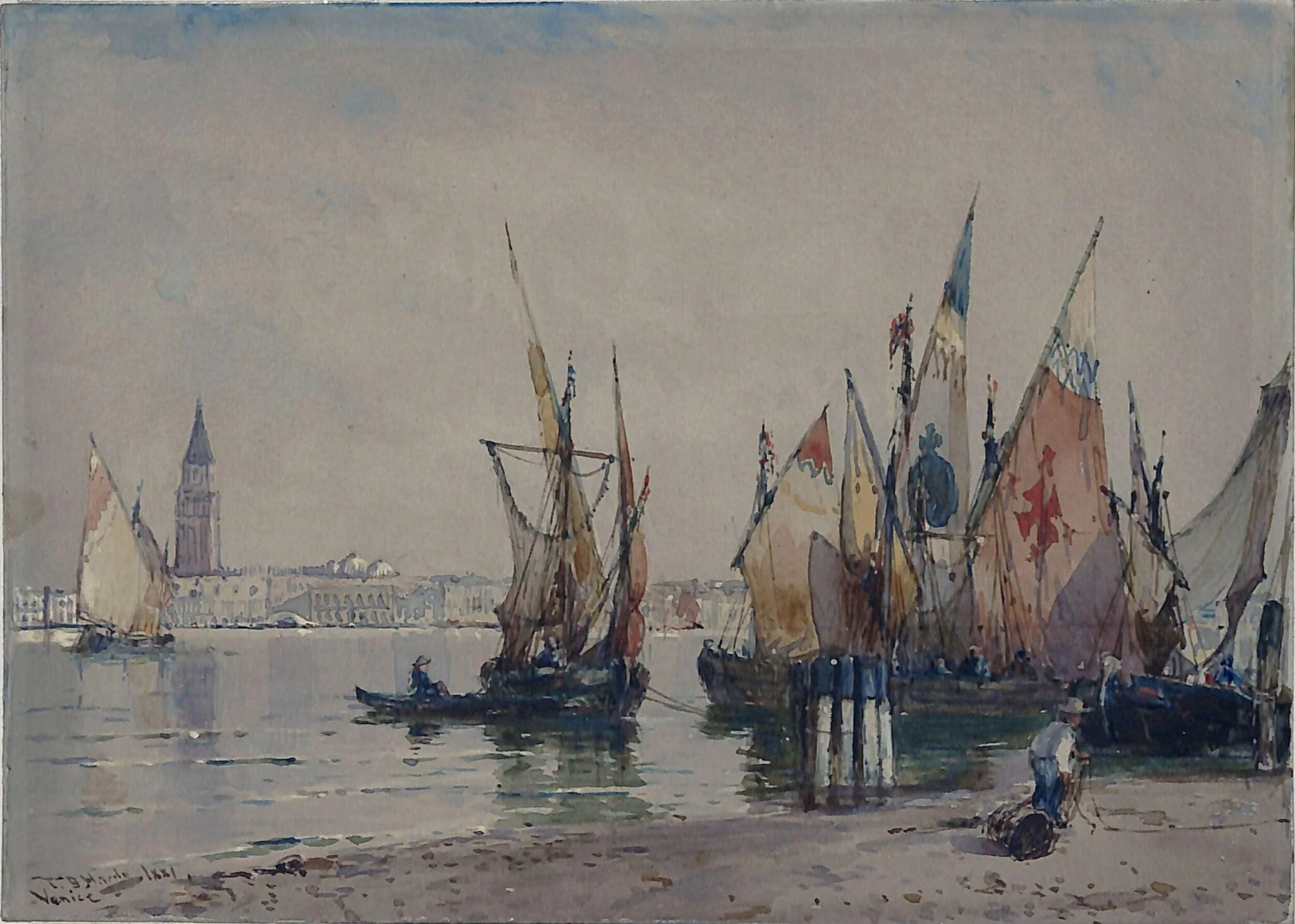 View on the Grand Canal, Venice, by Thomas Bush Hardy, watercolor, 1871