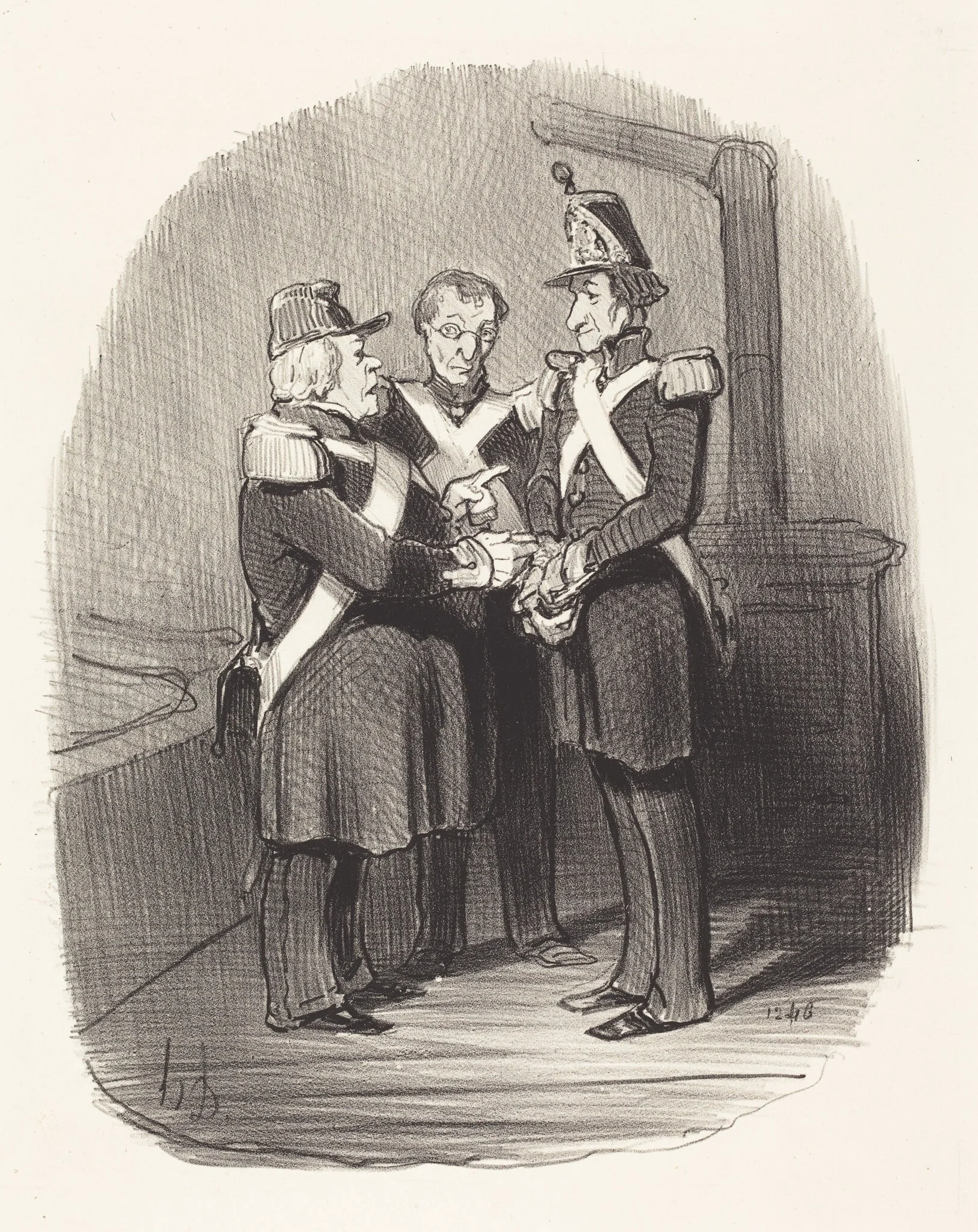 Expliquez-moi donc, monsieur Badoulard..., by Honoré Daumier, ink, 1851