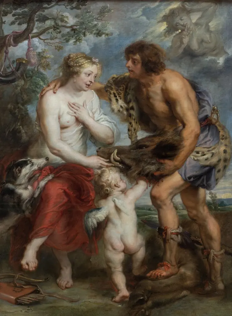 Meleager presents the head of the Calydonian boar to Atalanta