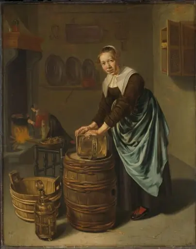 Woman Scouring a Vessel