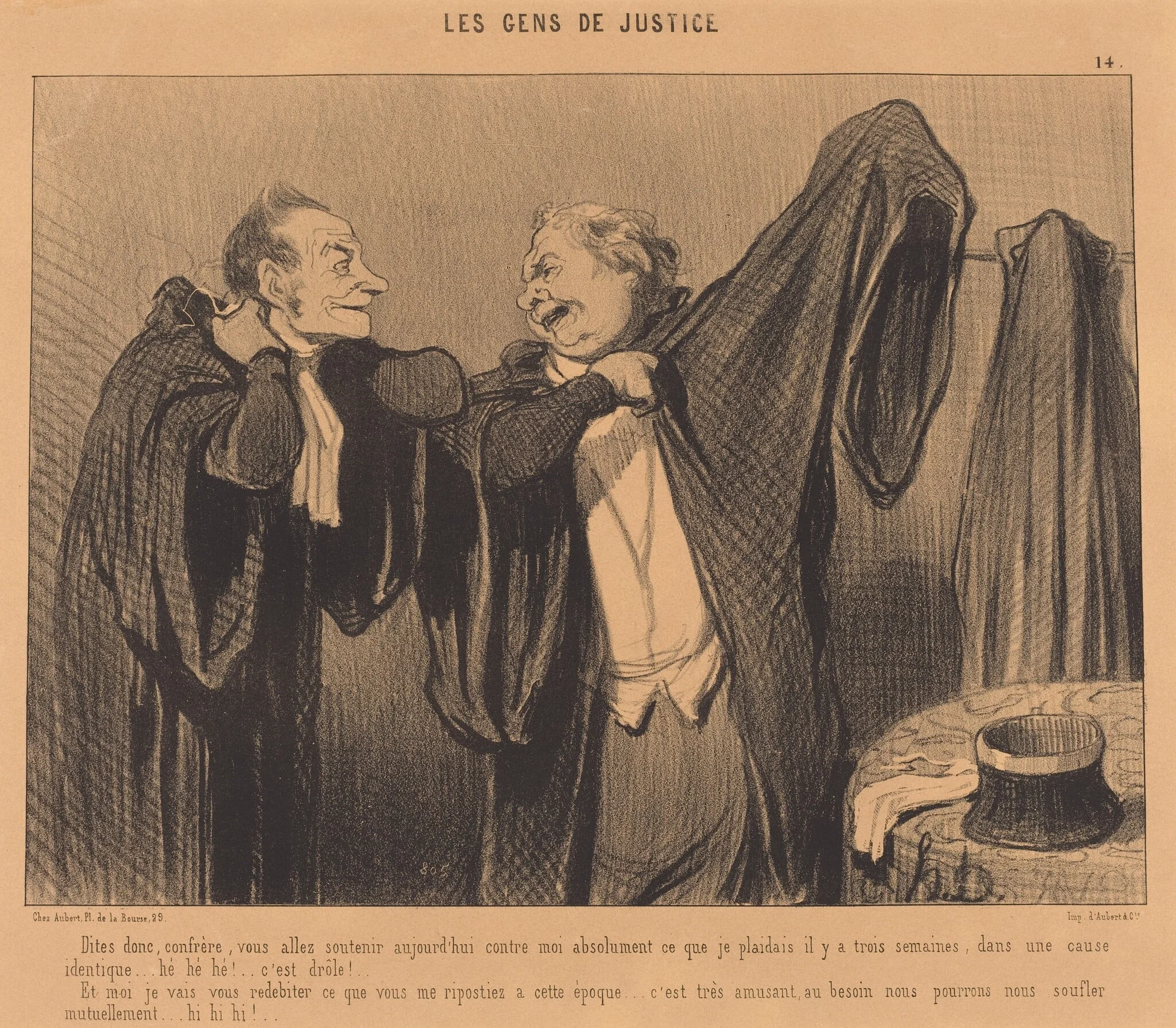 Dites donc, confrère, vous allez soutenir..., by Honoré Daumier, ink, 1845