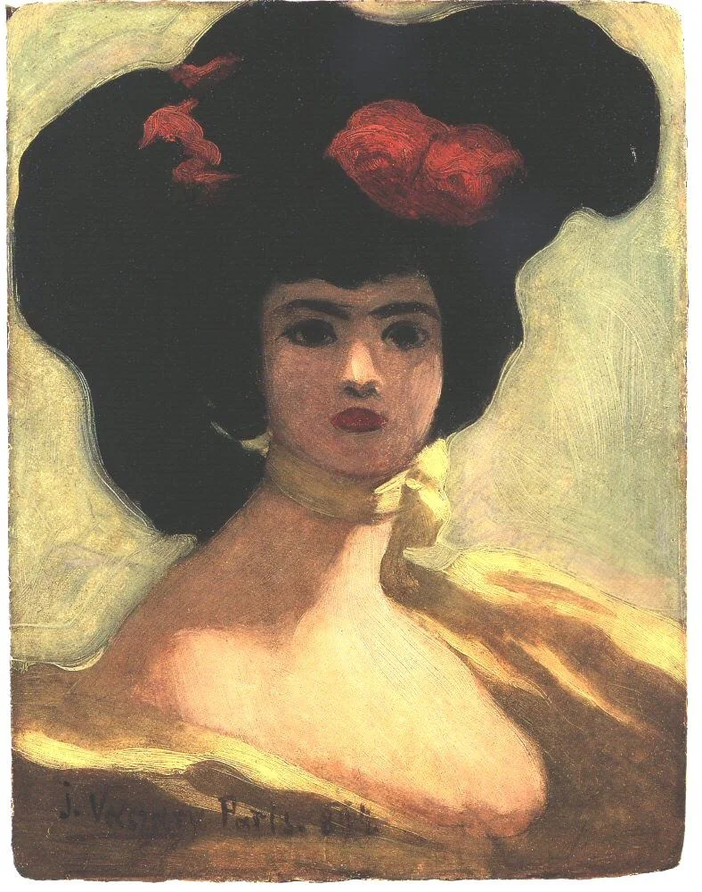 Woman in a Black Hat, by János Vaszary, oil, 1898