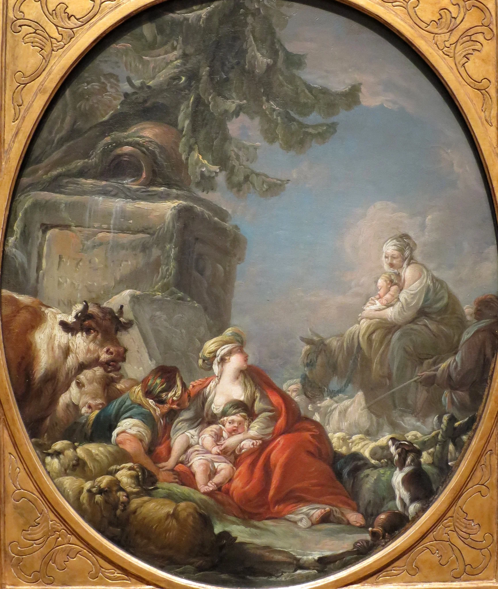 Rest of the Shepherds, by Jean-Baptiste-Henri Deshays, oil, 1750