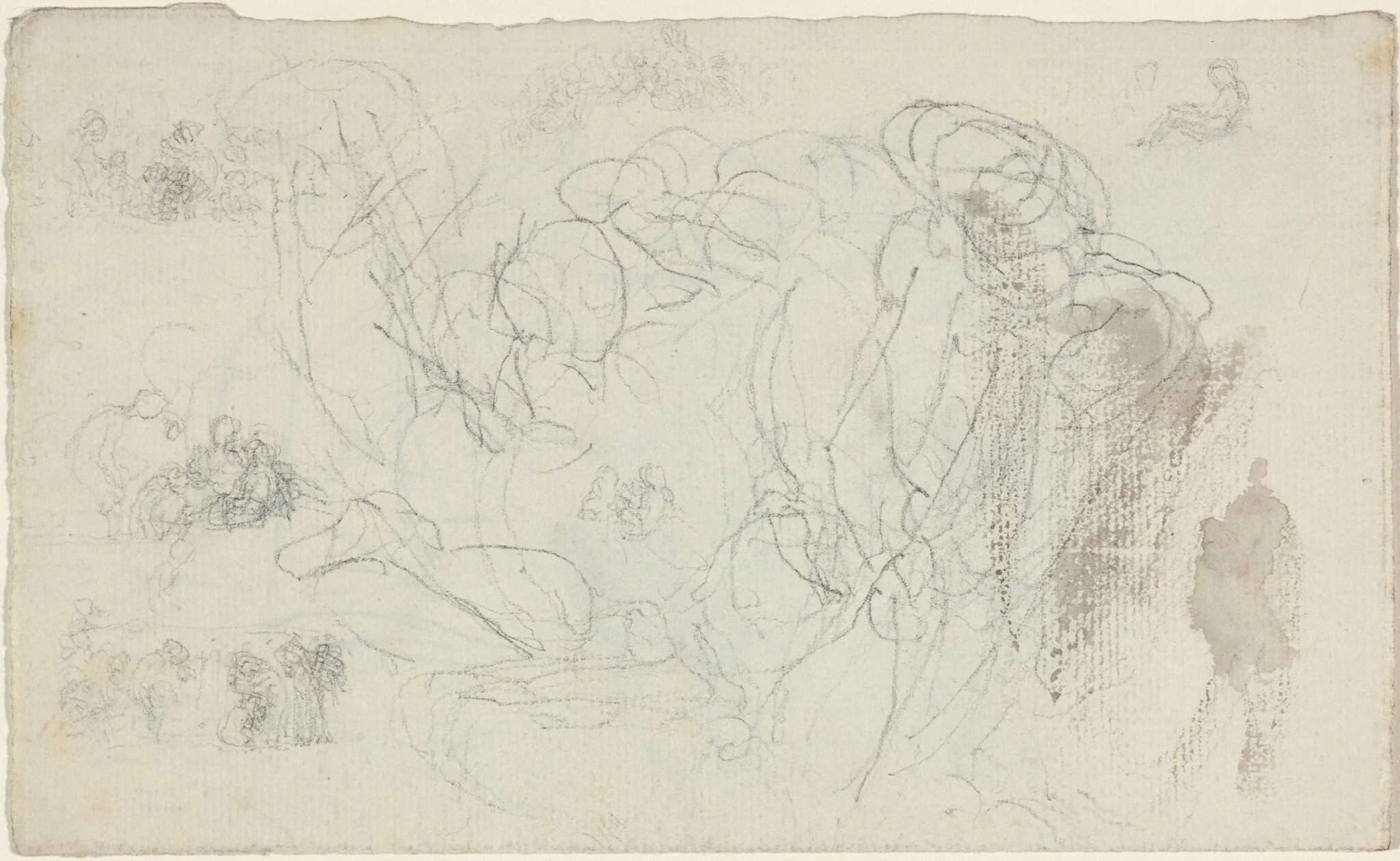 Sheet of Studies [recto and verso], by John Flaxman, graphite, 1790