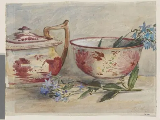 Lustre teapot and bowl