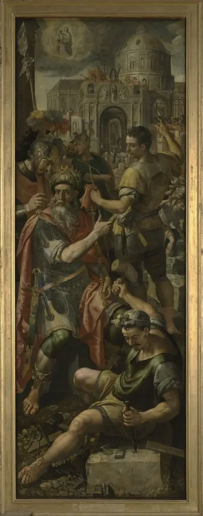 The Emperor Constantine erecting a church dedicated to Saint George