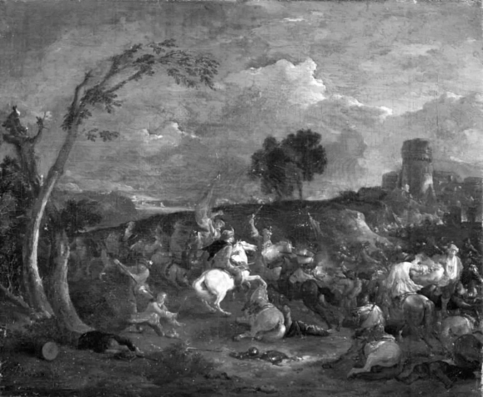 Cavalry Skirmish, by Unknown, 1714