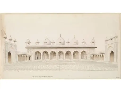 Elevation of the Moti Masjid (Pearl Mosque), Agra