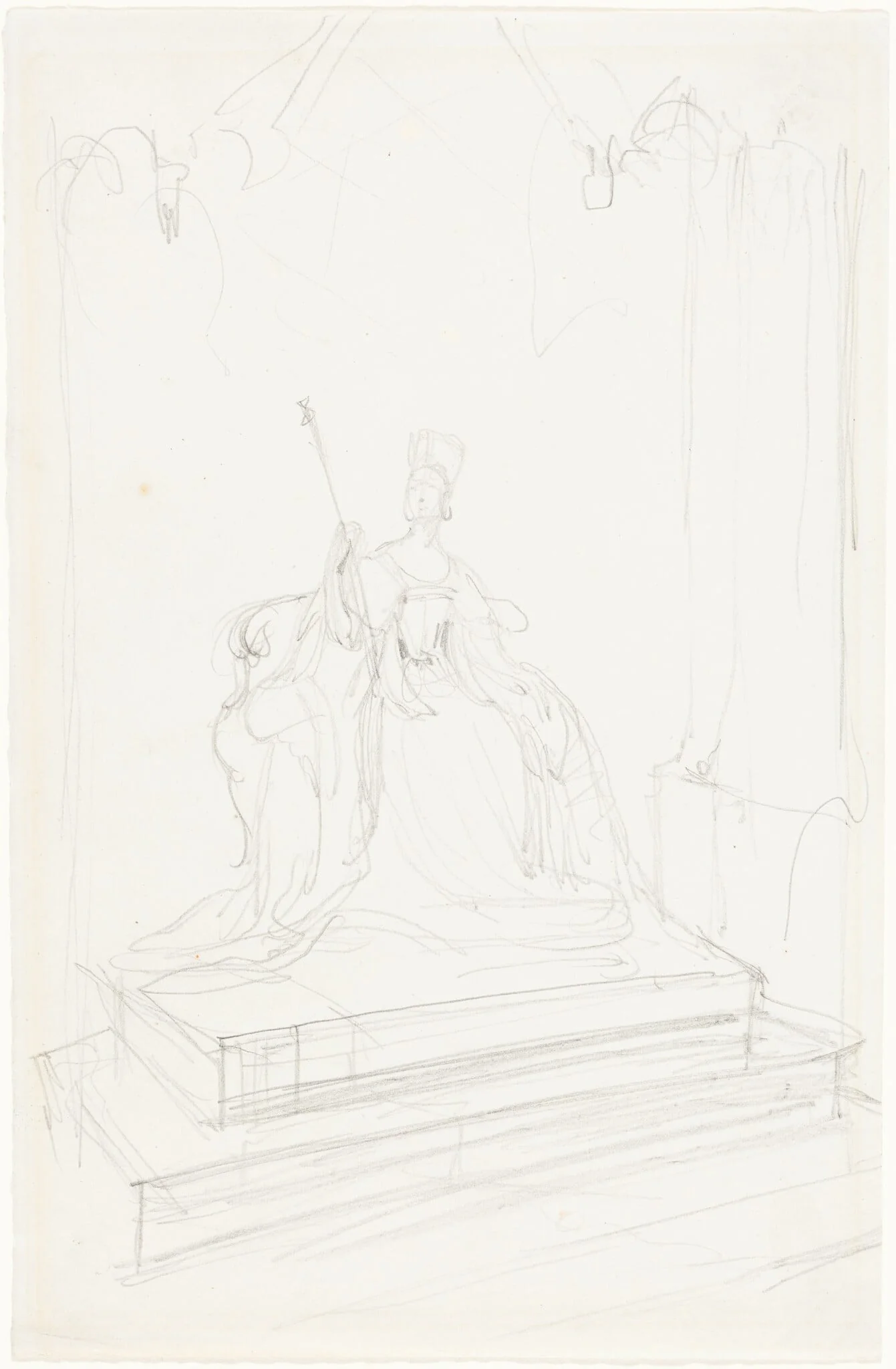 Study for "Queen Victoria", by George, Sir Hayter, graphite, 1838