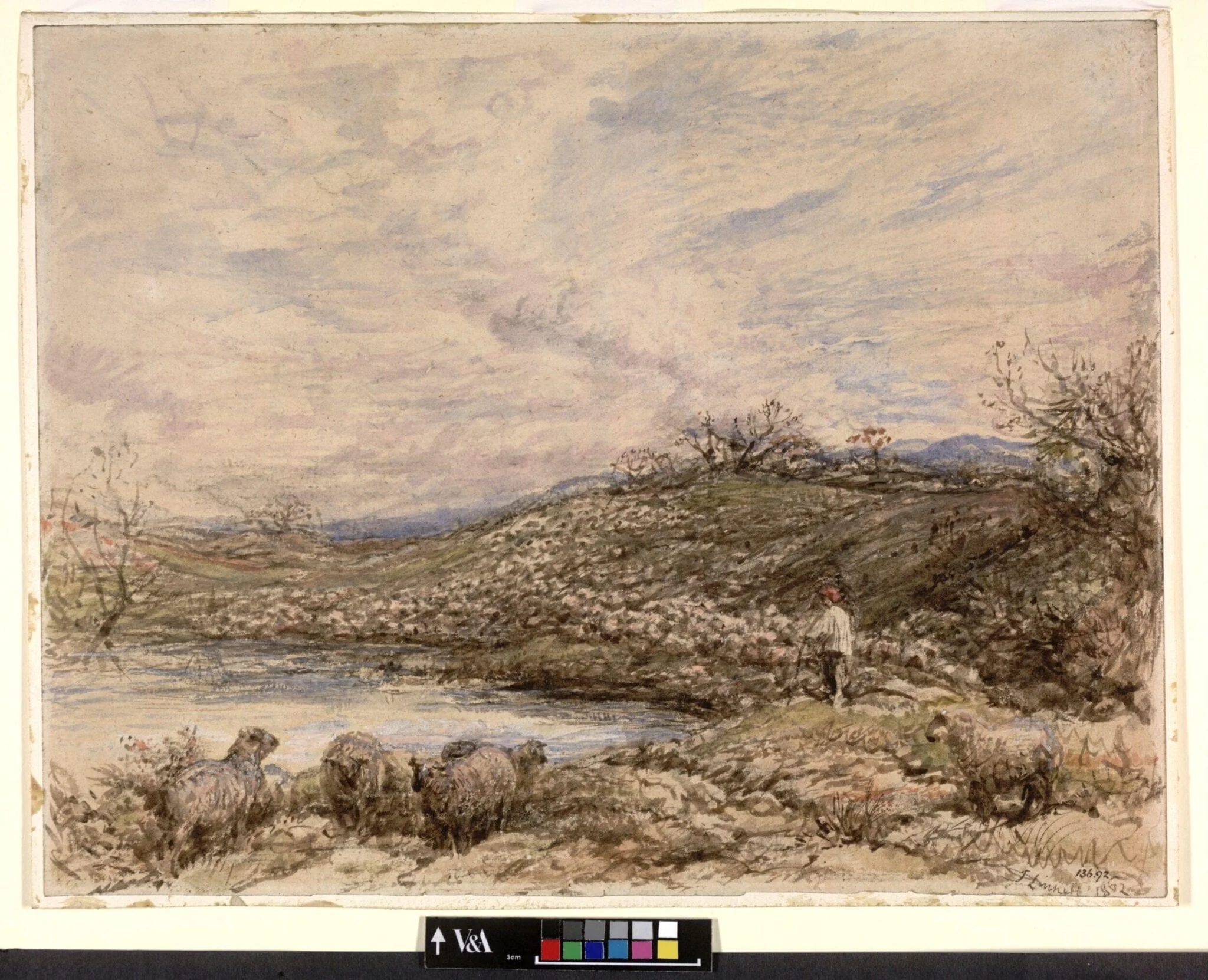 Collecting the Flock, by John Linnell, watercolor, 1862
