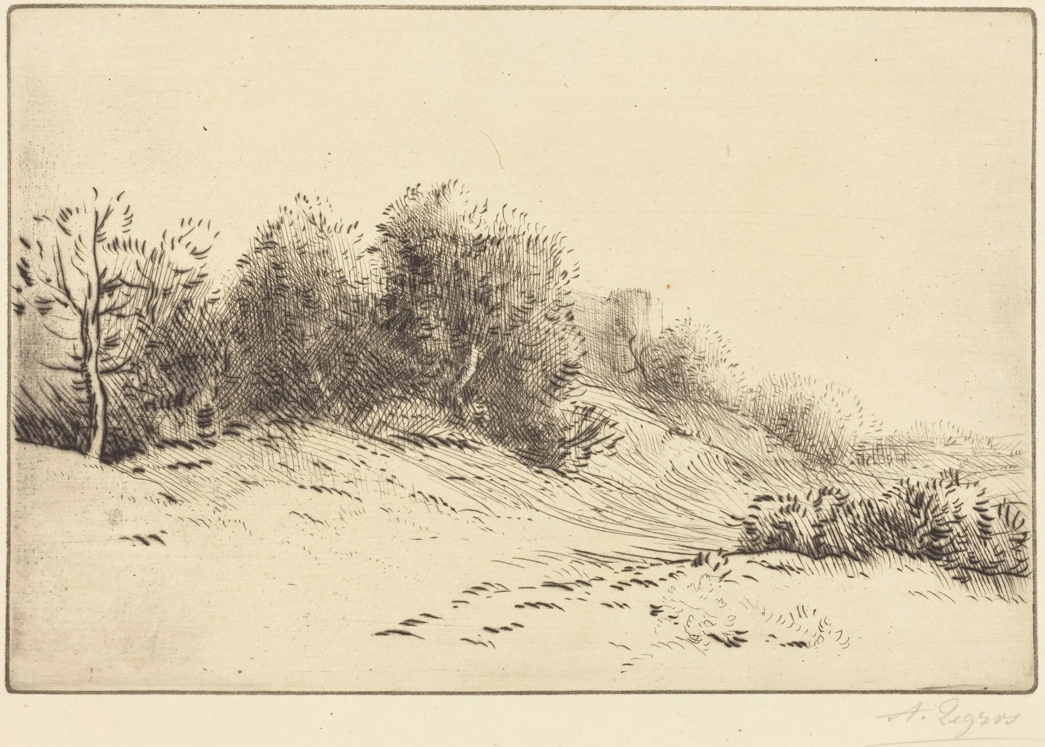 Castle in Spain (Chateau en Espagne), by Alphonse Legros, ink, 1874