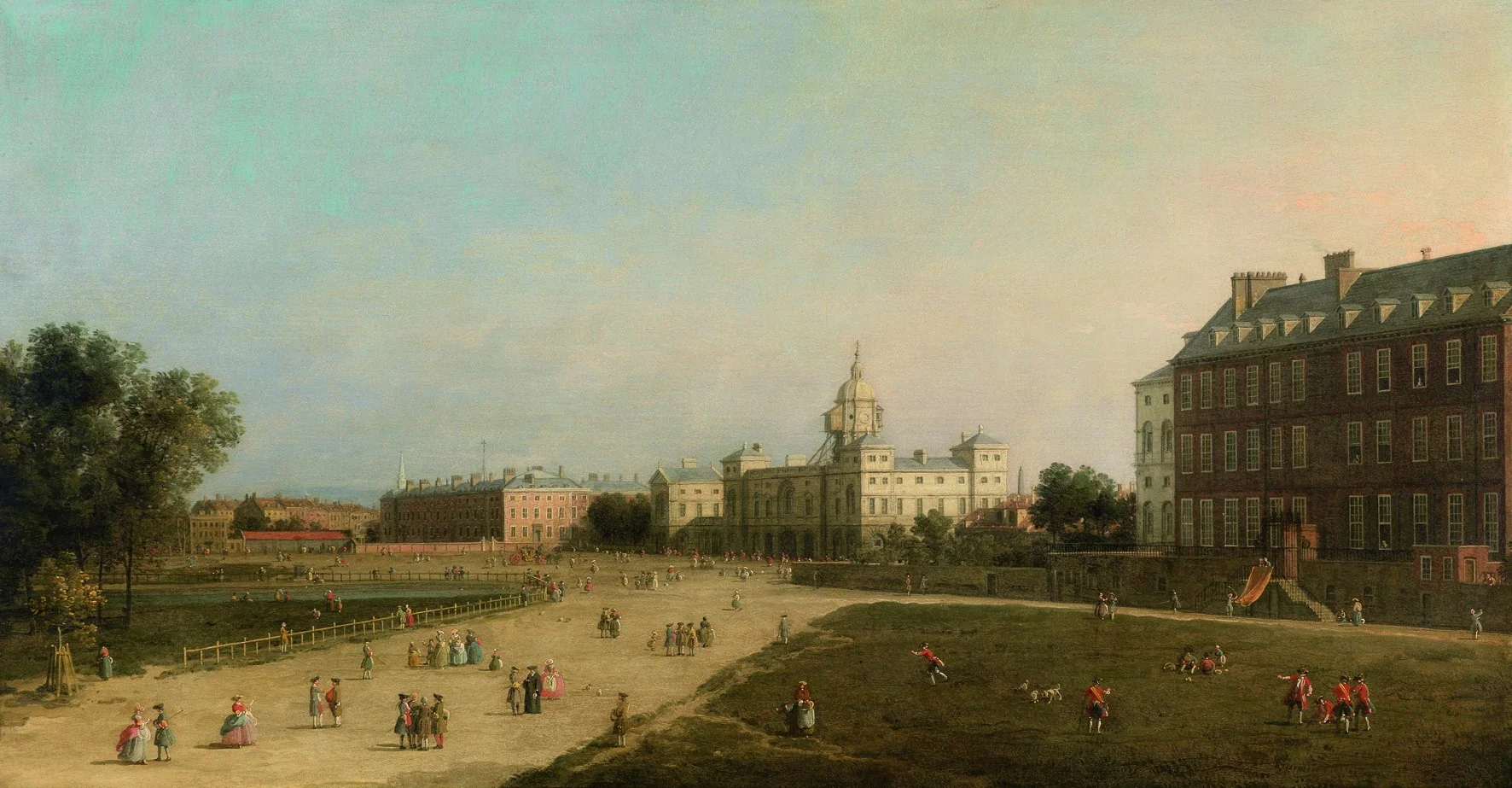 London: the New Horse Guards from St James's Park, by Canaletto, oil, 1753