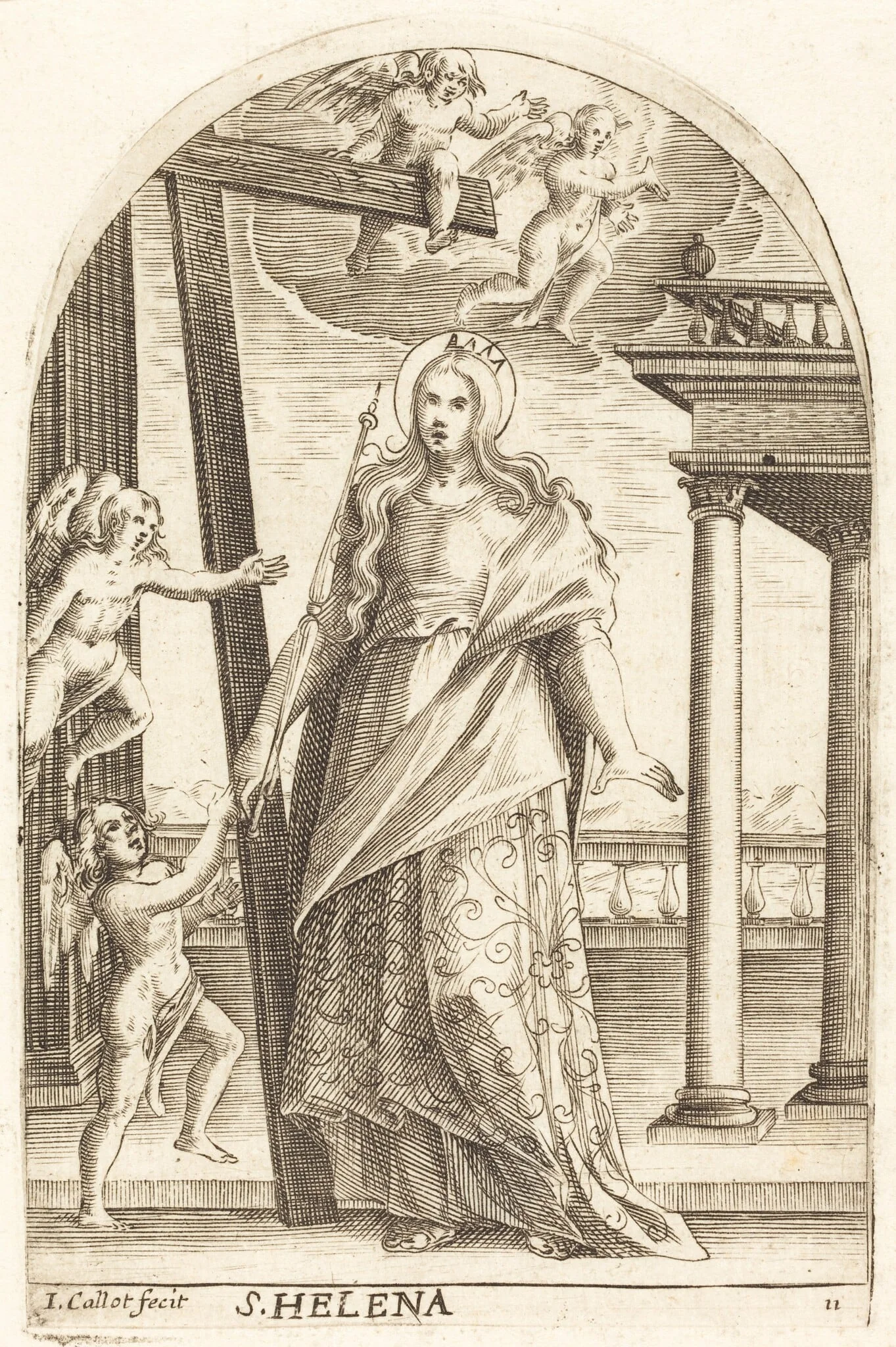 Saint Helen, by Jacques Callot, ink, 1610