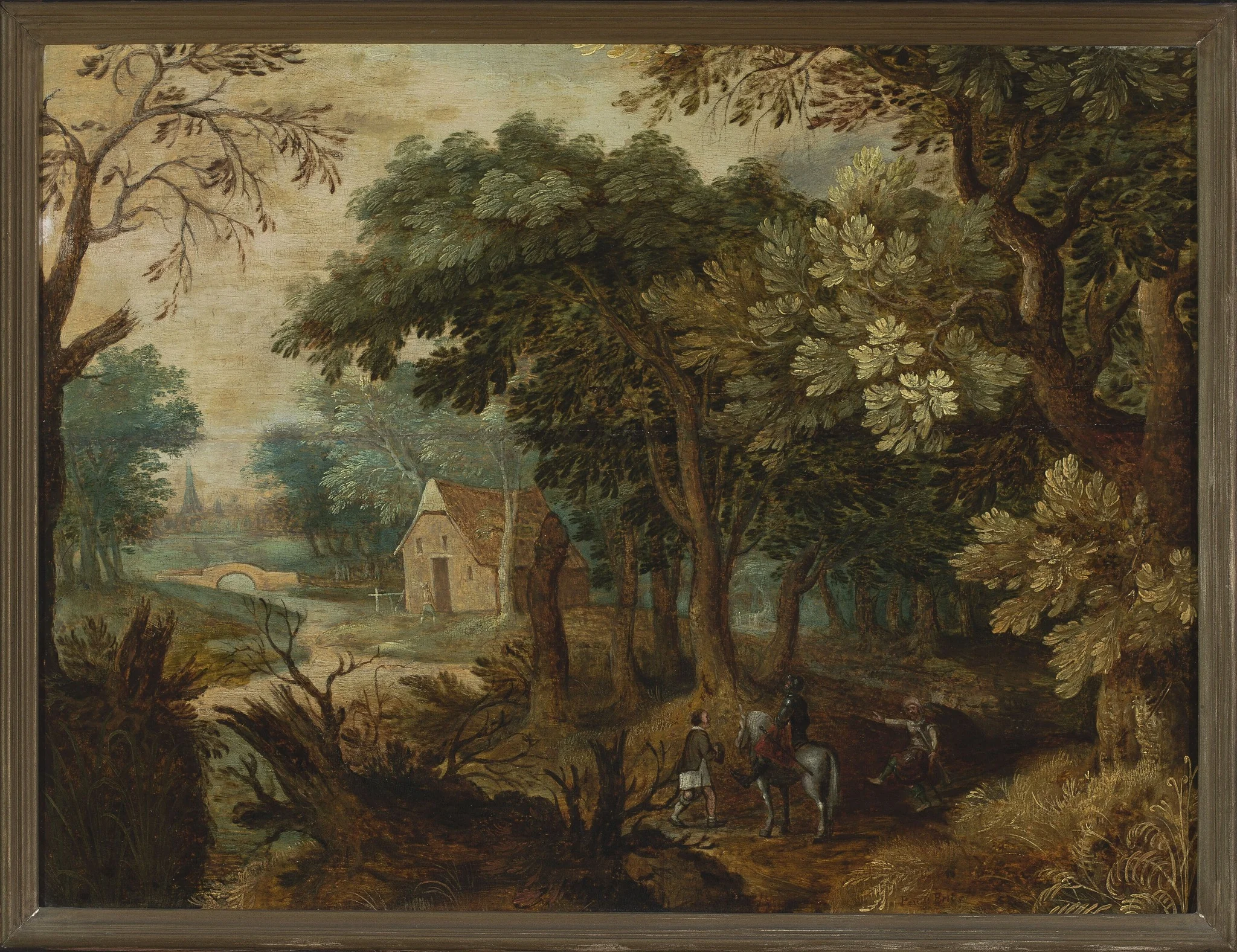 Forest landscape, by Unknown, oil, 1615