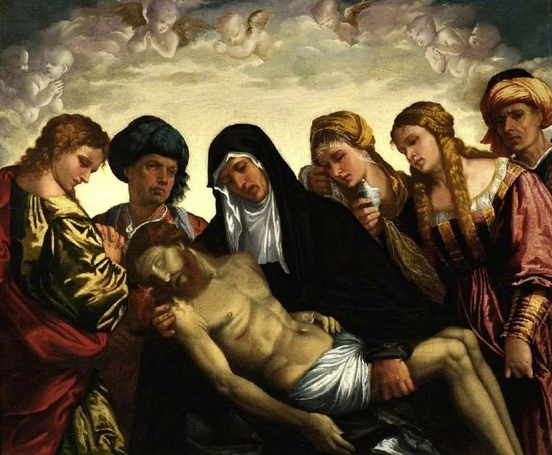 Lamentation over The Dead Christ, by Giovanni da Asola, tempera, 1600