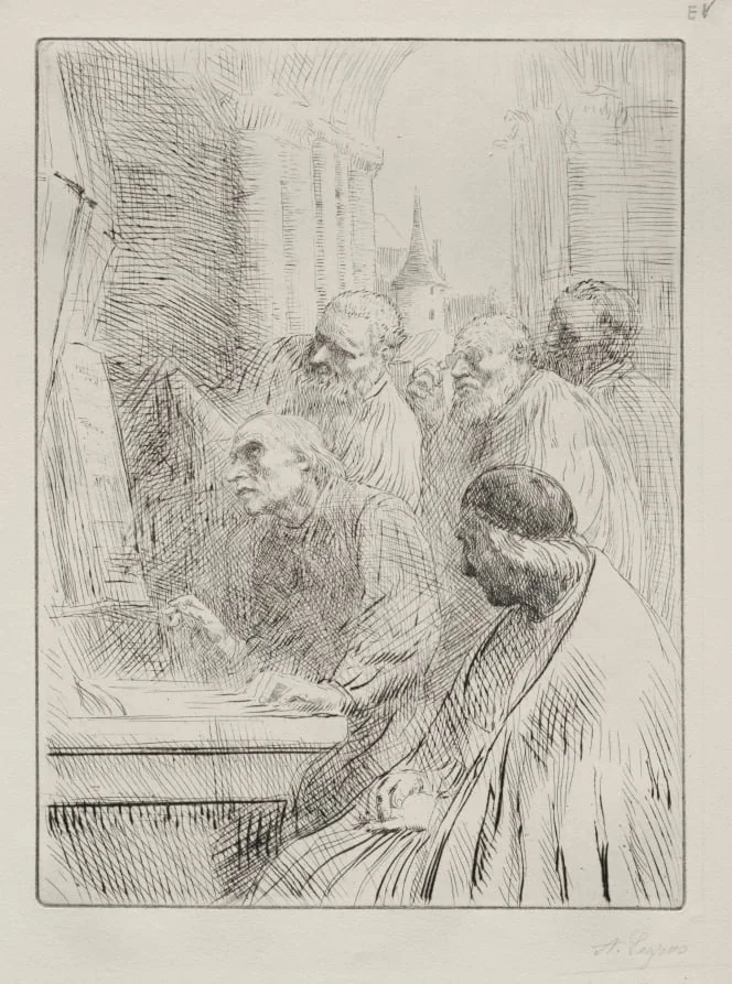 The Monks in Church, by Alphonse Legros, 1884