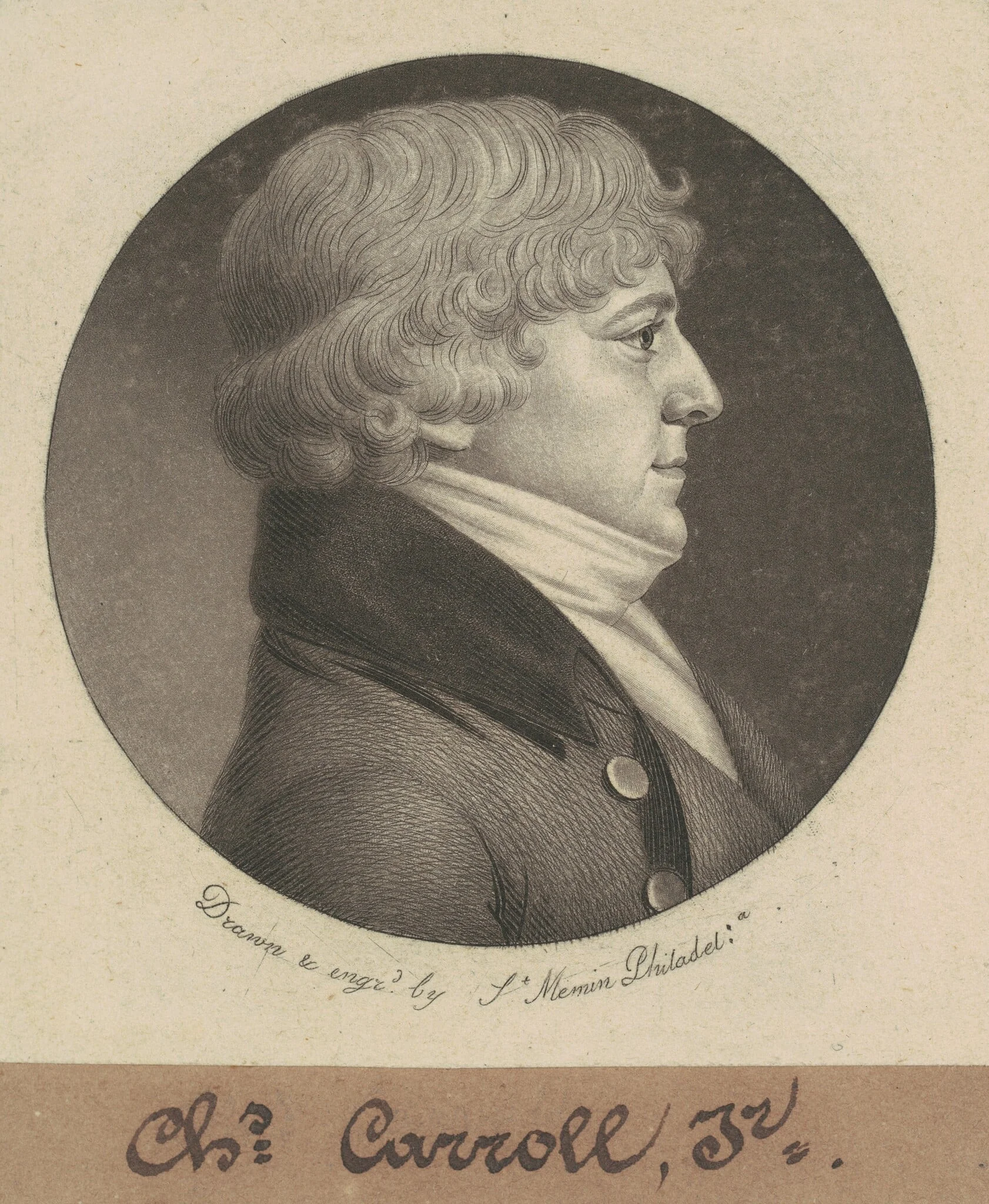 Charles Carroll, Jr., by Charles Balthazar Julien Févret de Saint-Mémin, ink, 1800