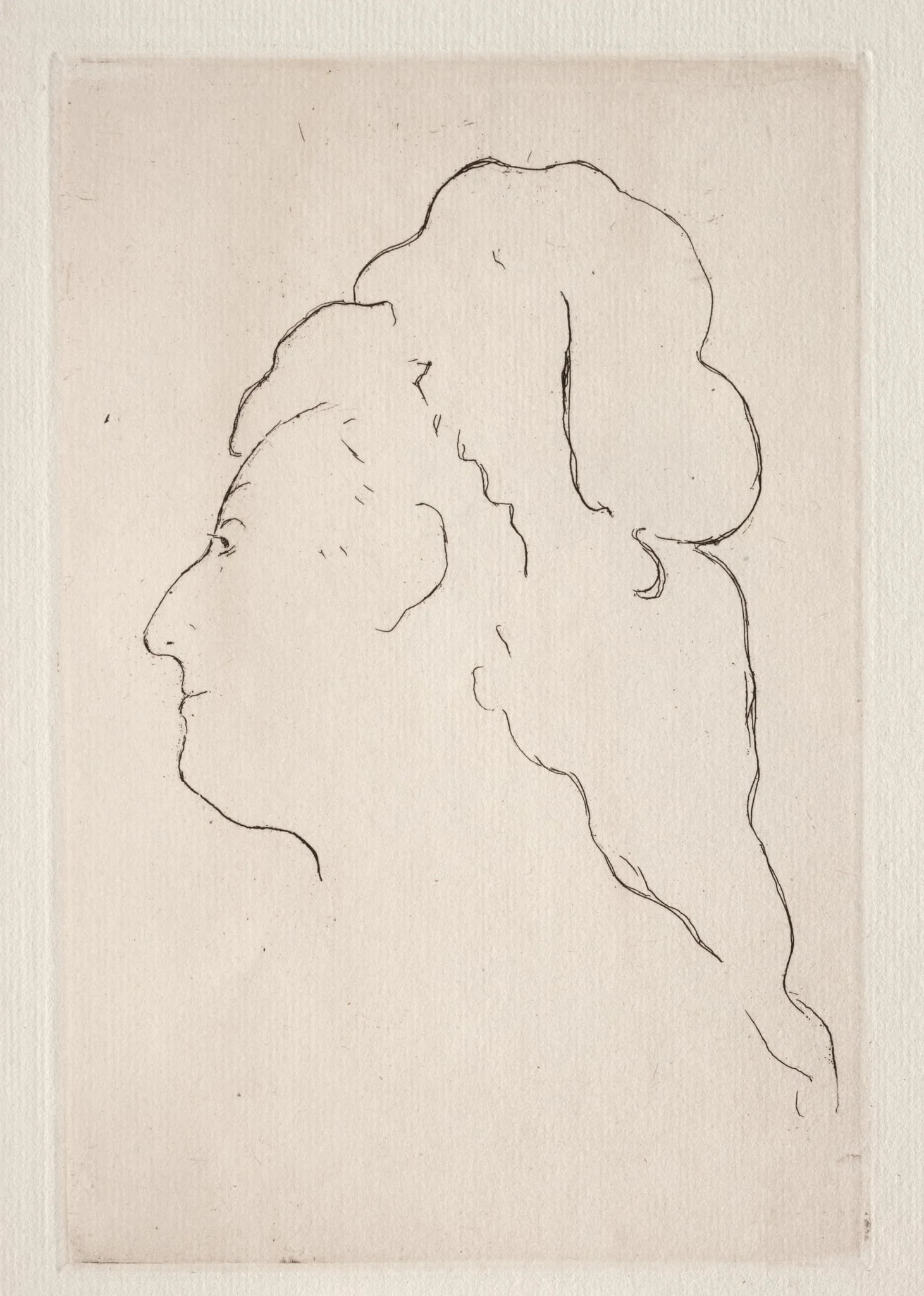 Profile of Eva Gonzalès turned to the left, by Edouard Manet, 1869