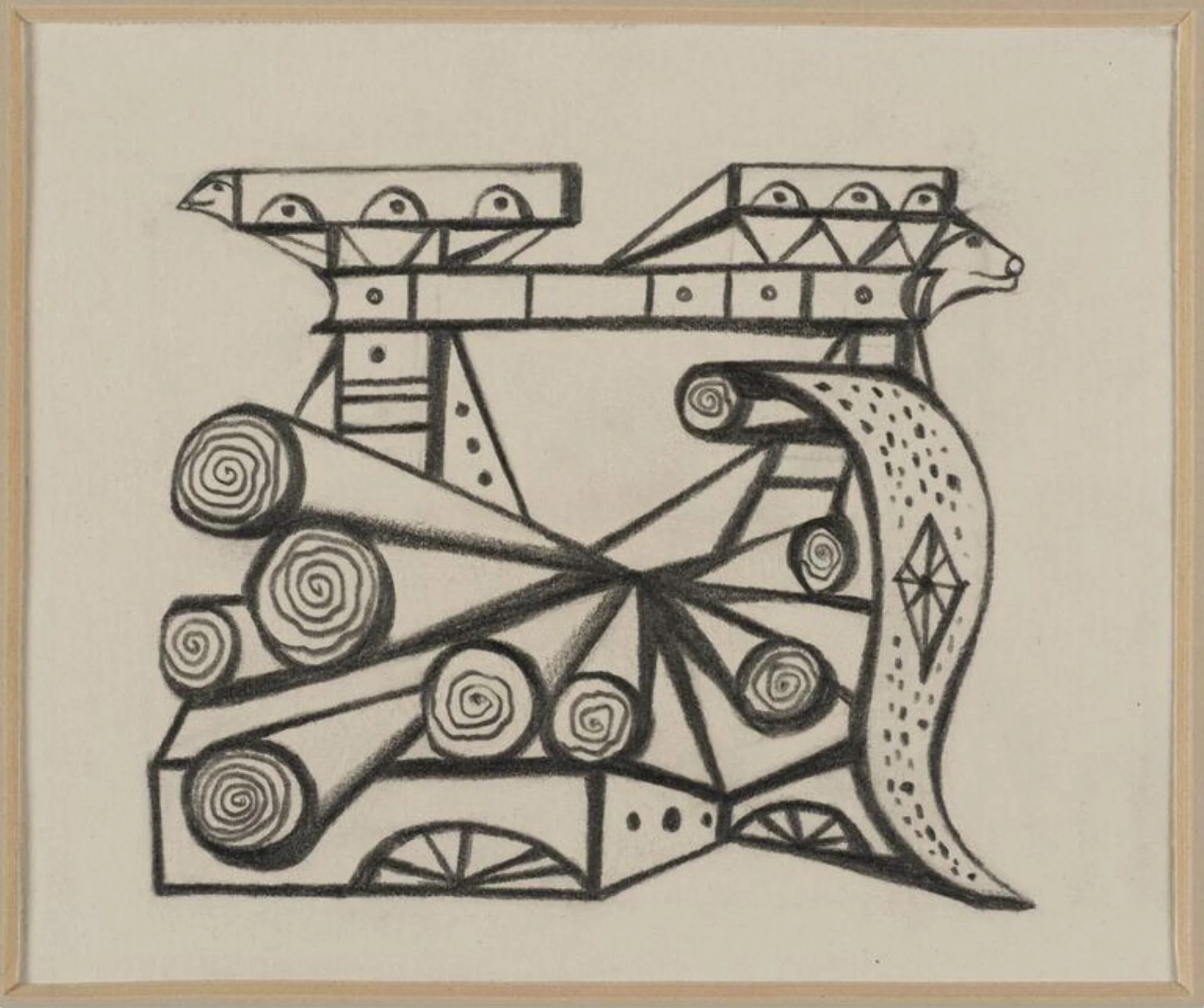 Drawing for Chapter 6 of Ezra from the Old Testament, by Cecil Collins, 1968