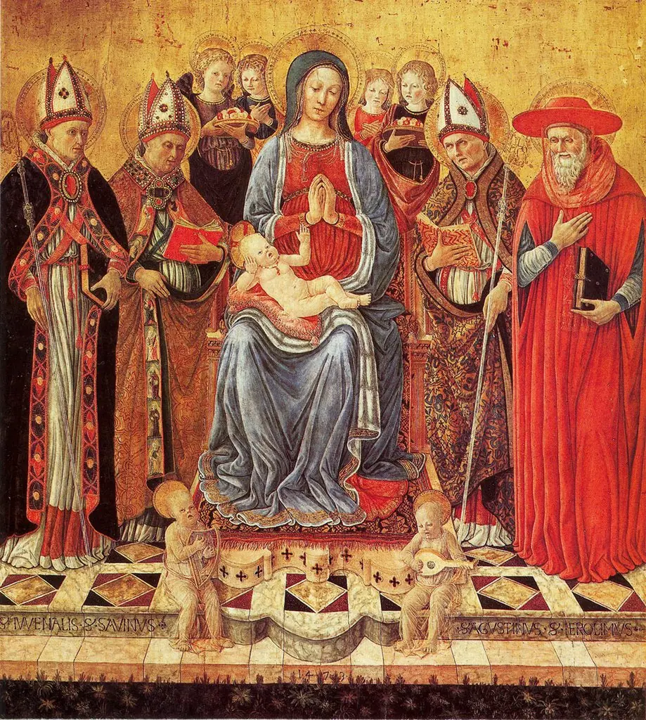 Madonna and Child Enthroned with Saints and Angels