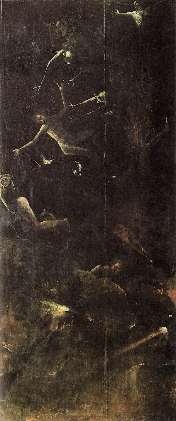 Visions of the Hereafter: Fall of the Damned into Hell, by Hieronymus Bosch, oil, 1496