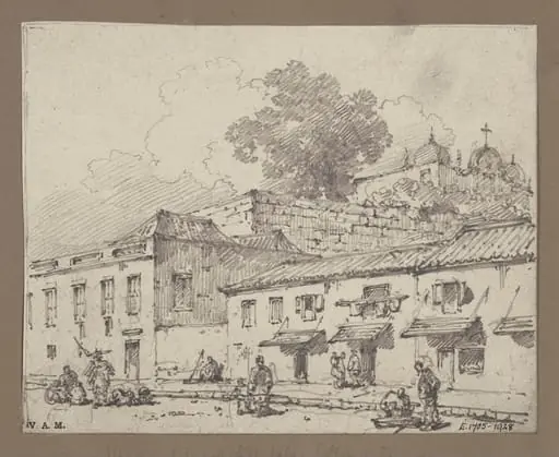  Houses below the church and college of S. José, Macau