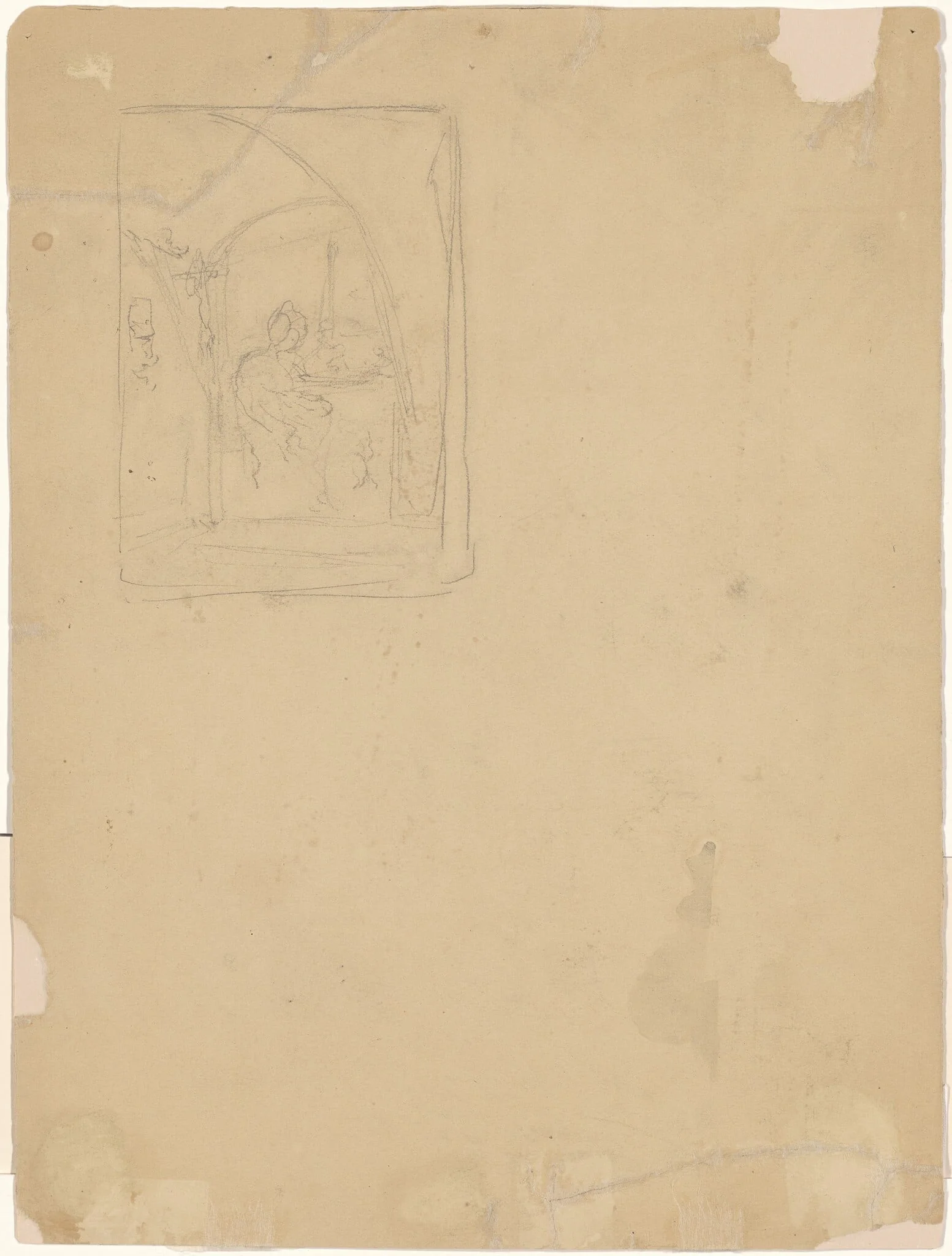 Study of an Interior [verso], by Walter Shirlaw, graphite, 1801