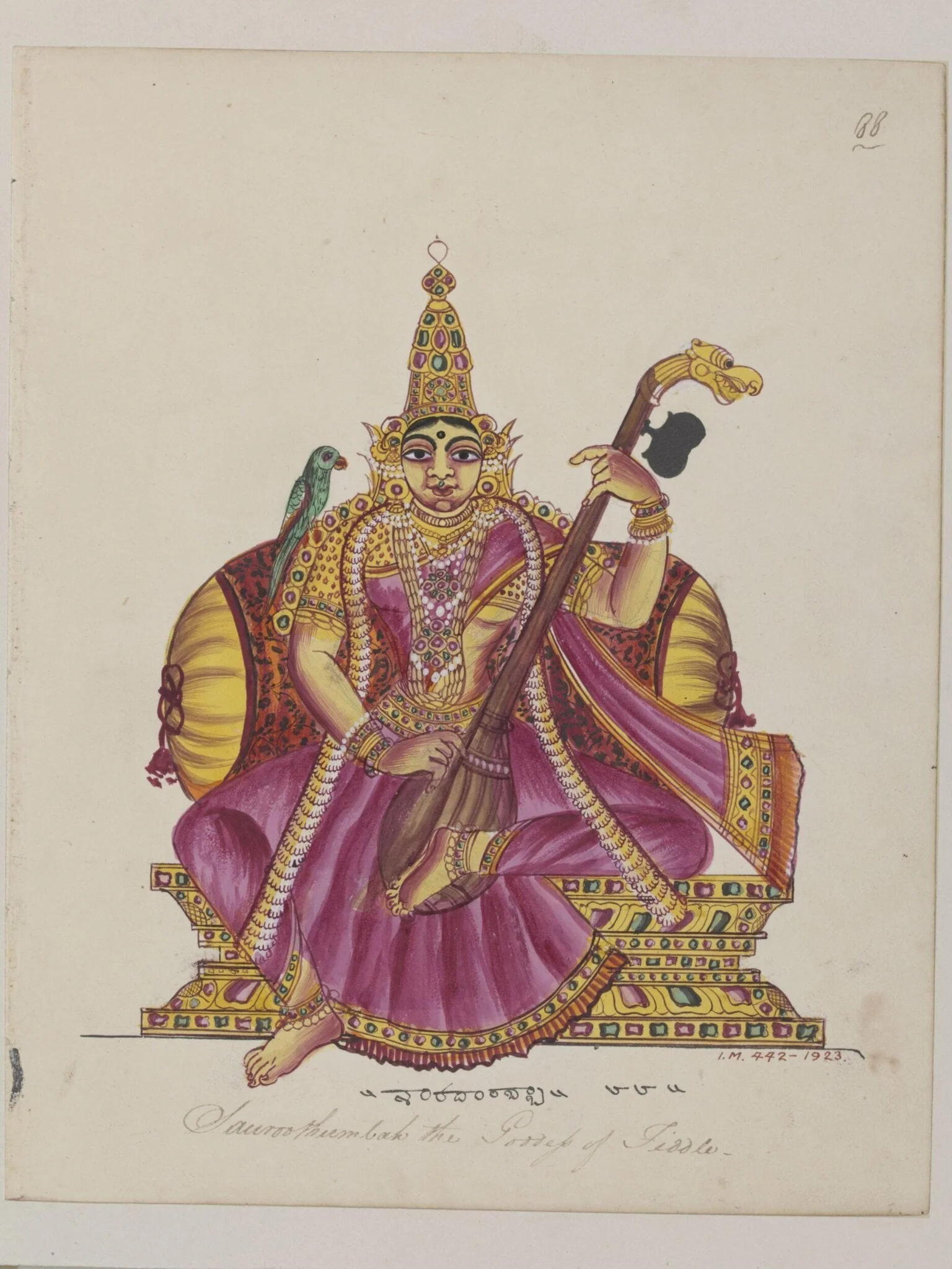 The goddess Rajamatangi, by Unknown, paint, 1820