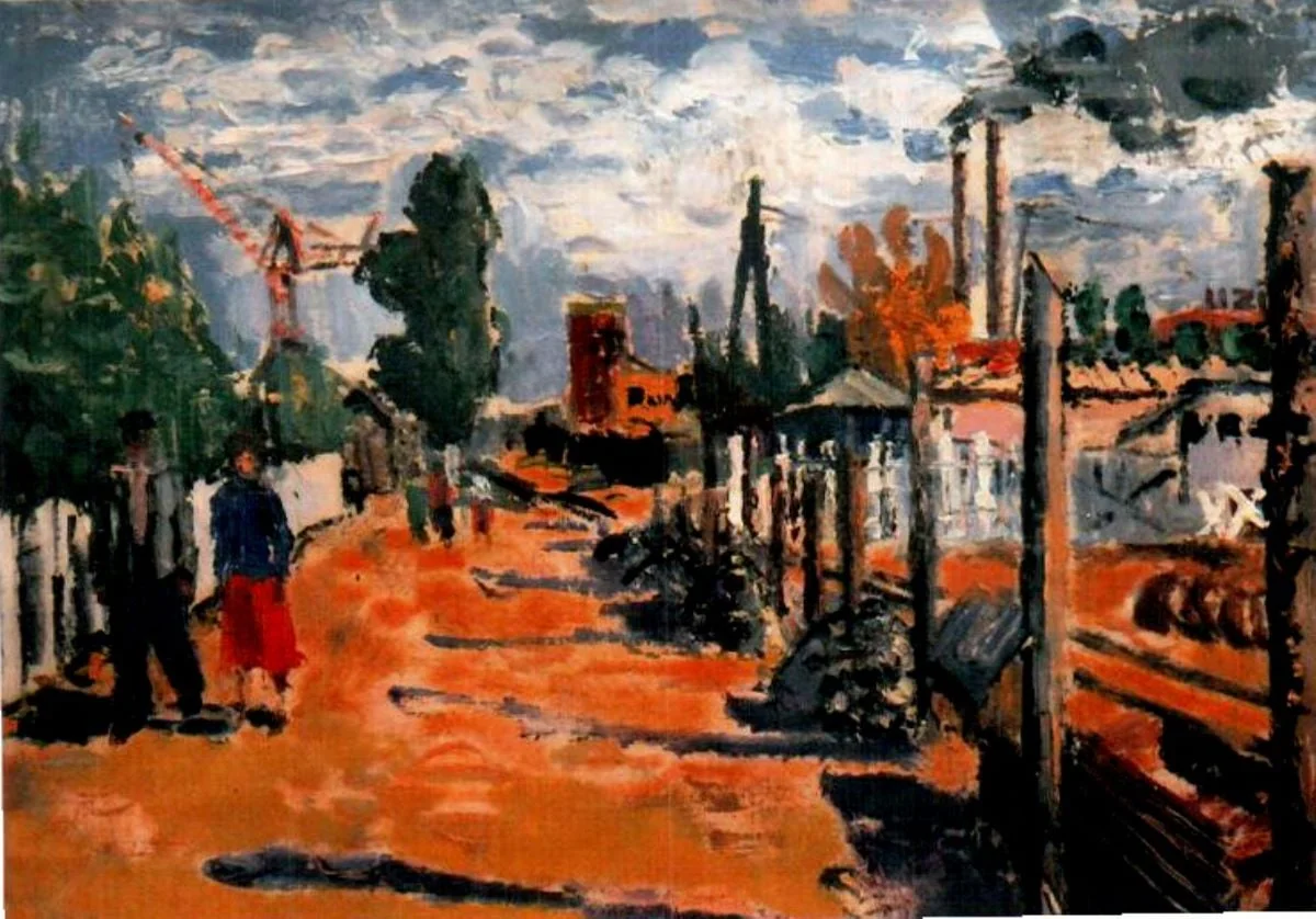 Intrarea în uzină, by Ion Țuculescu, 1946
