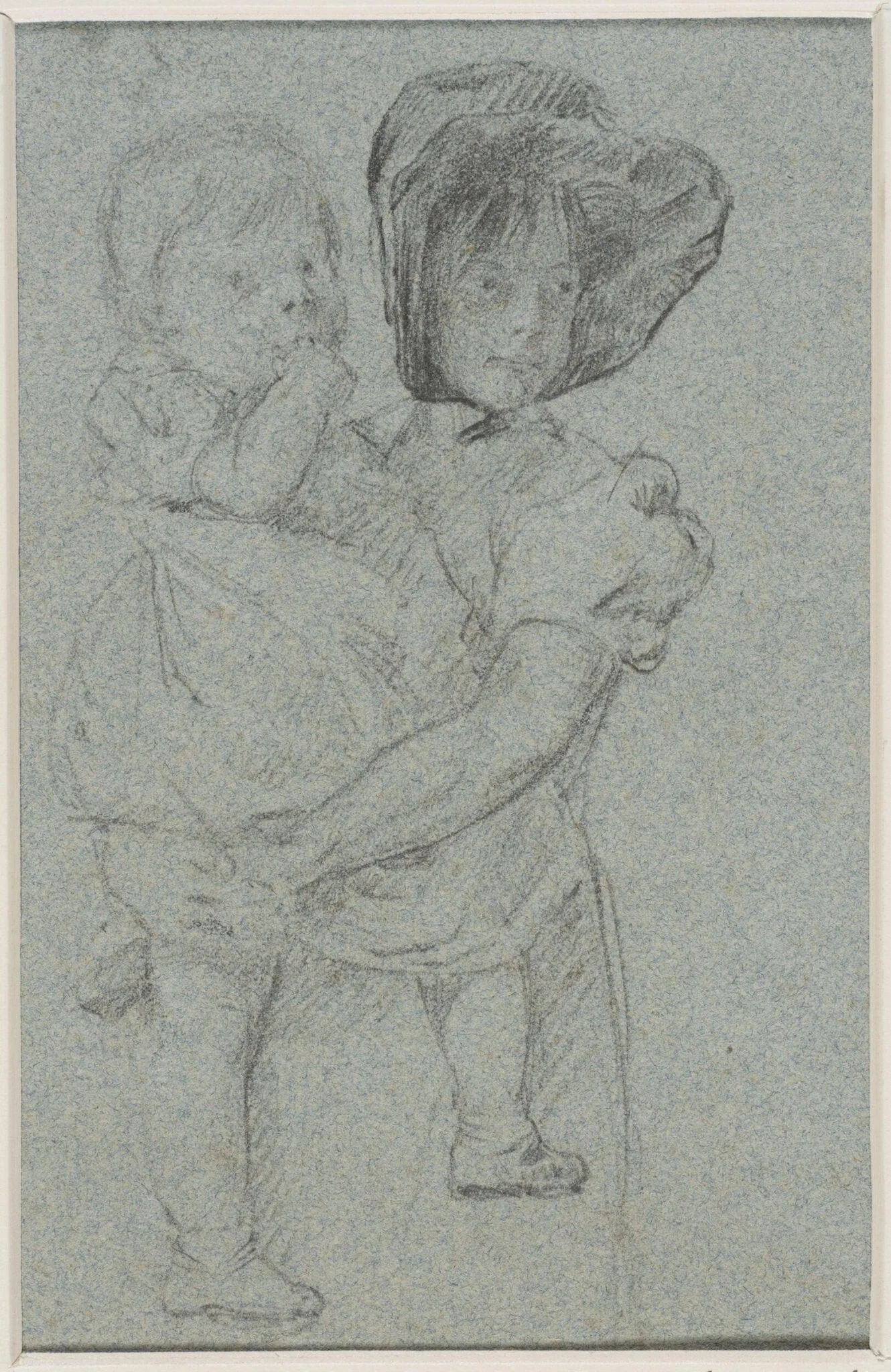 Study of a girl with an infant in her arms, by Thomas Sidney Cooper, 1850