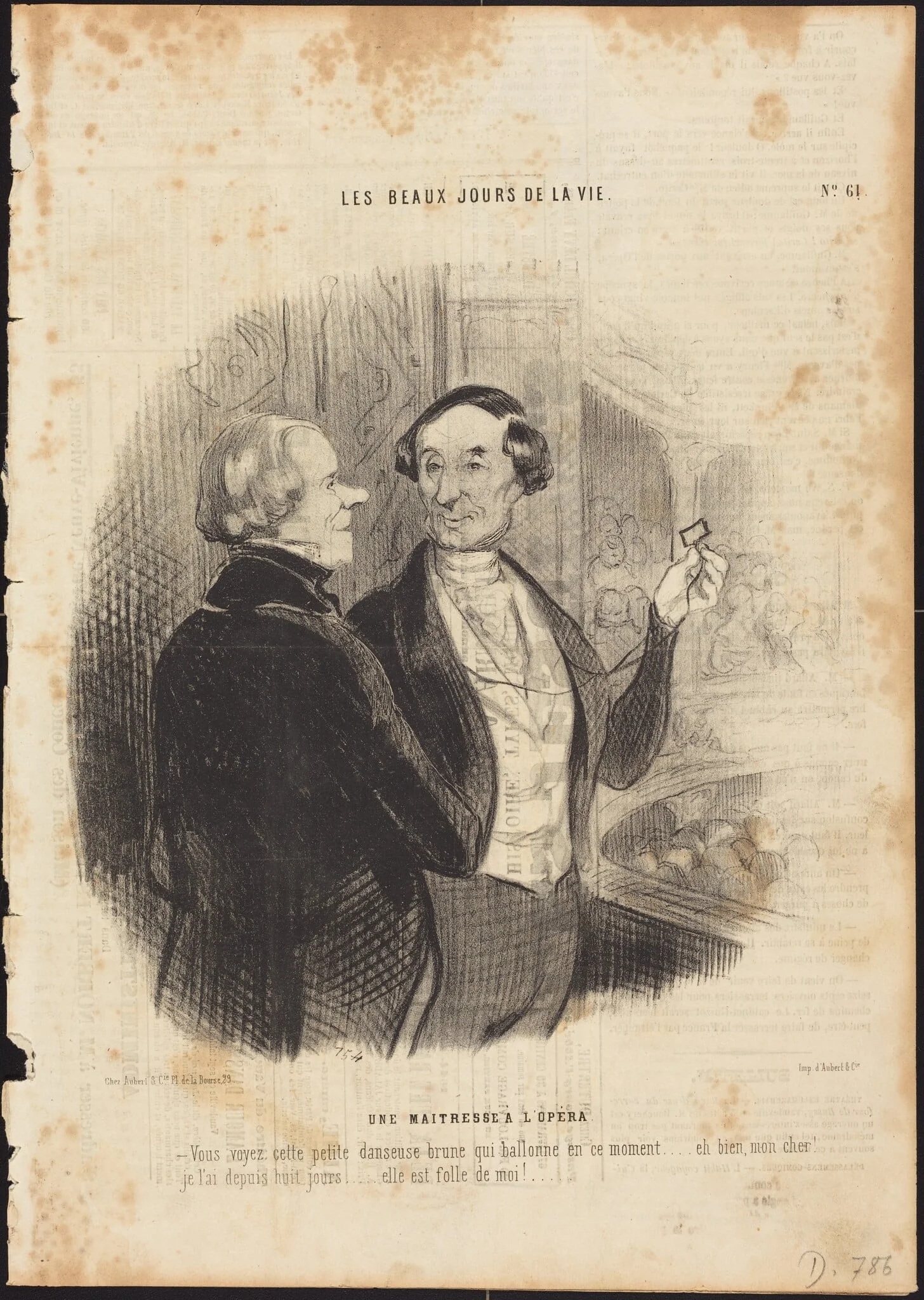 Une Maitresse a l'Opéra, by Honoré Daumier, ink, 1845
