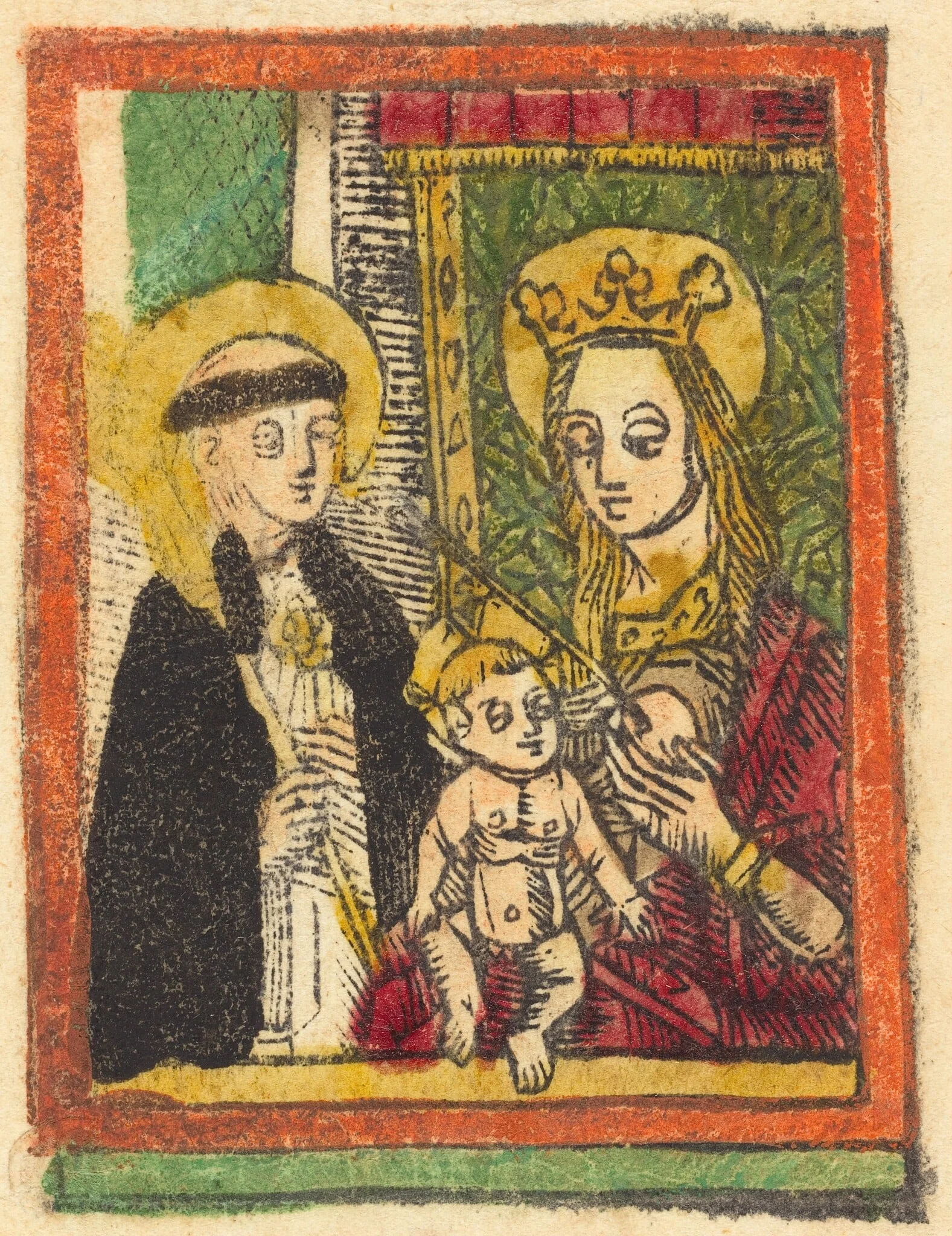 Saint Bernard with the Madonna and Child, by German 15th Century, ink, 1490