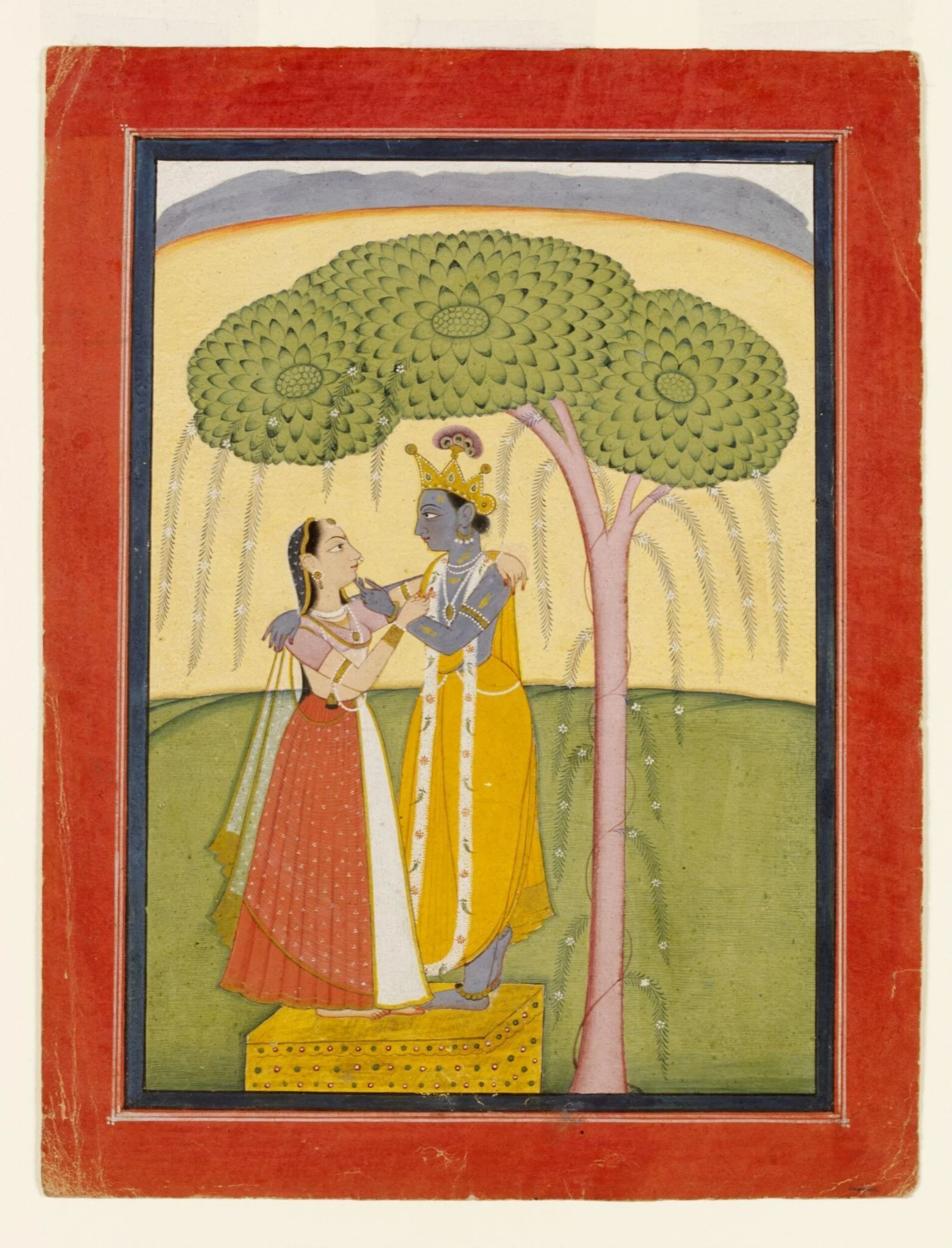 Radha and Krishna, by Unknown, paint, 1740