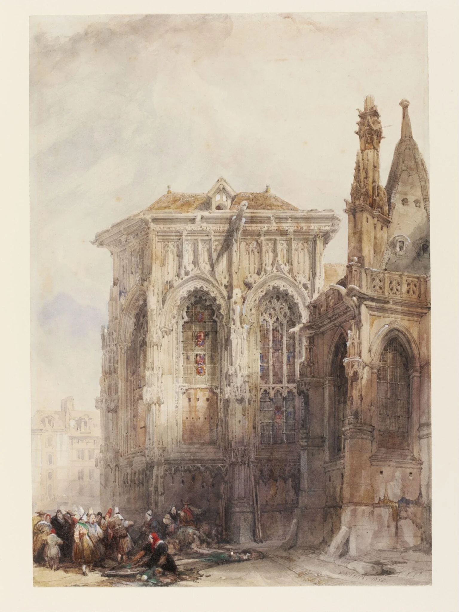 The Lady Chapel of the Church of St Jacques, Dieppe, by David RA Roberts, watercolor, 1832