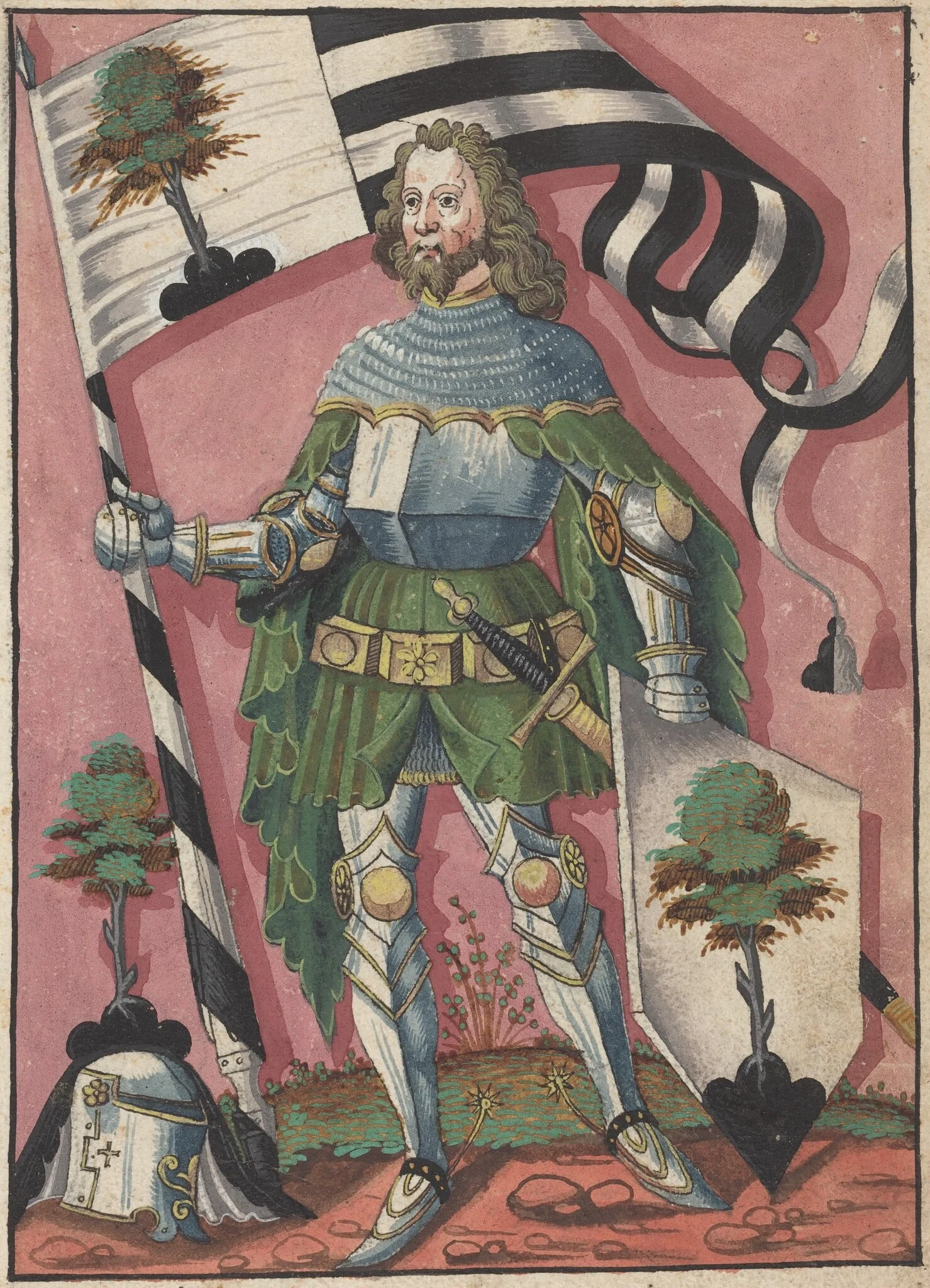 Standard Bearer, by German 16th Century, ink, 1501