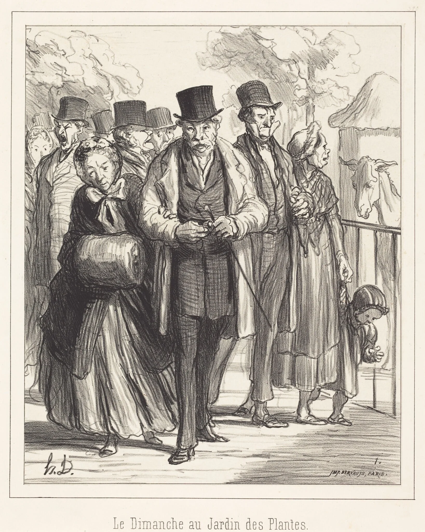 Le Dimanche au Jardin des Plantes, by Honoré Daumier, ink, 1862