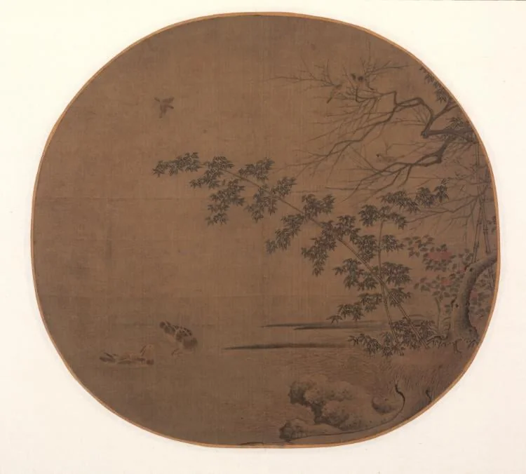 Birds on an Autumn Inlet, by Unknown, unspecified, 1200
