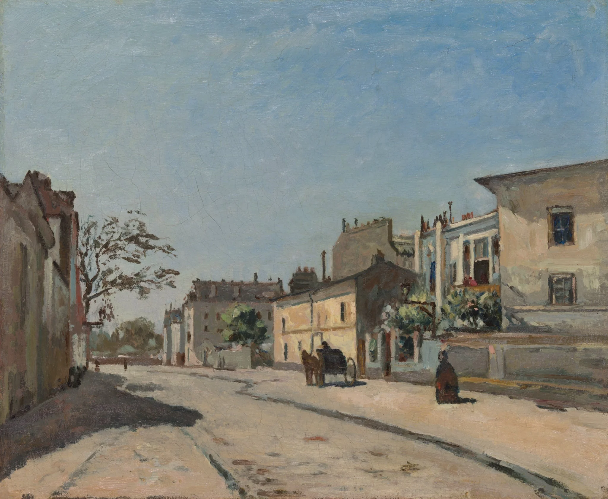 French Street Scene, by Edouard Béliard, oil, 1875