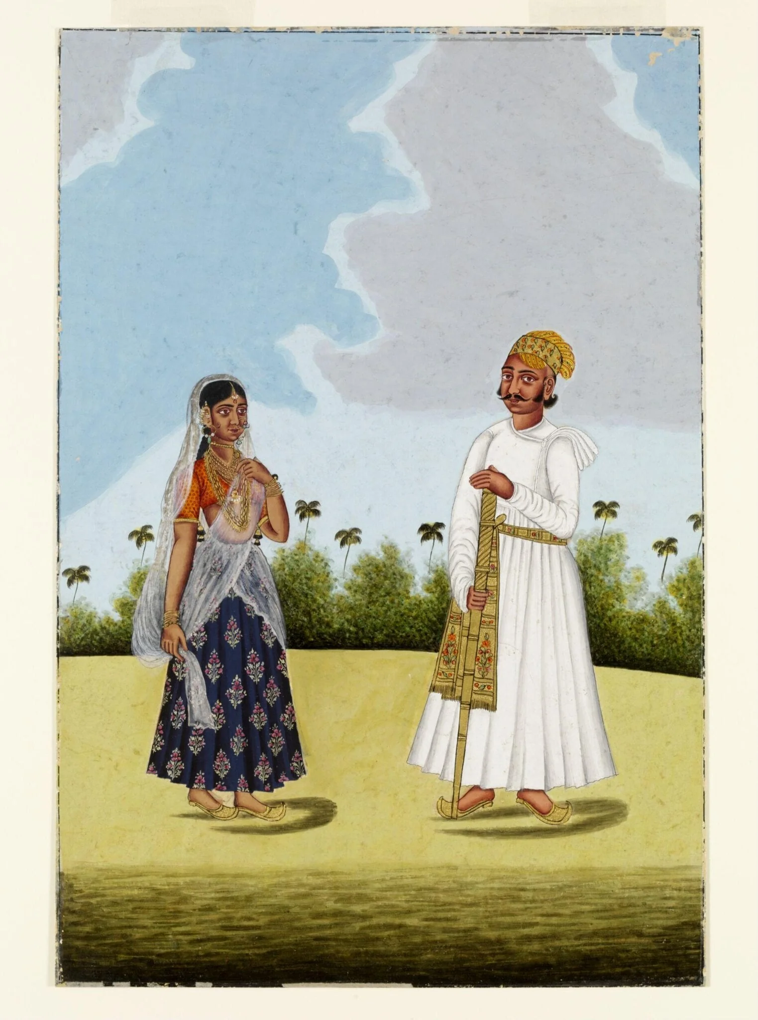 A watchman and his wife, by Unknown, paint, 1800